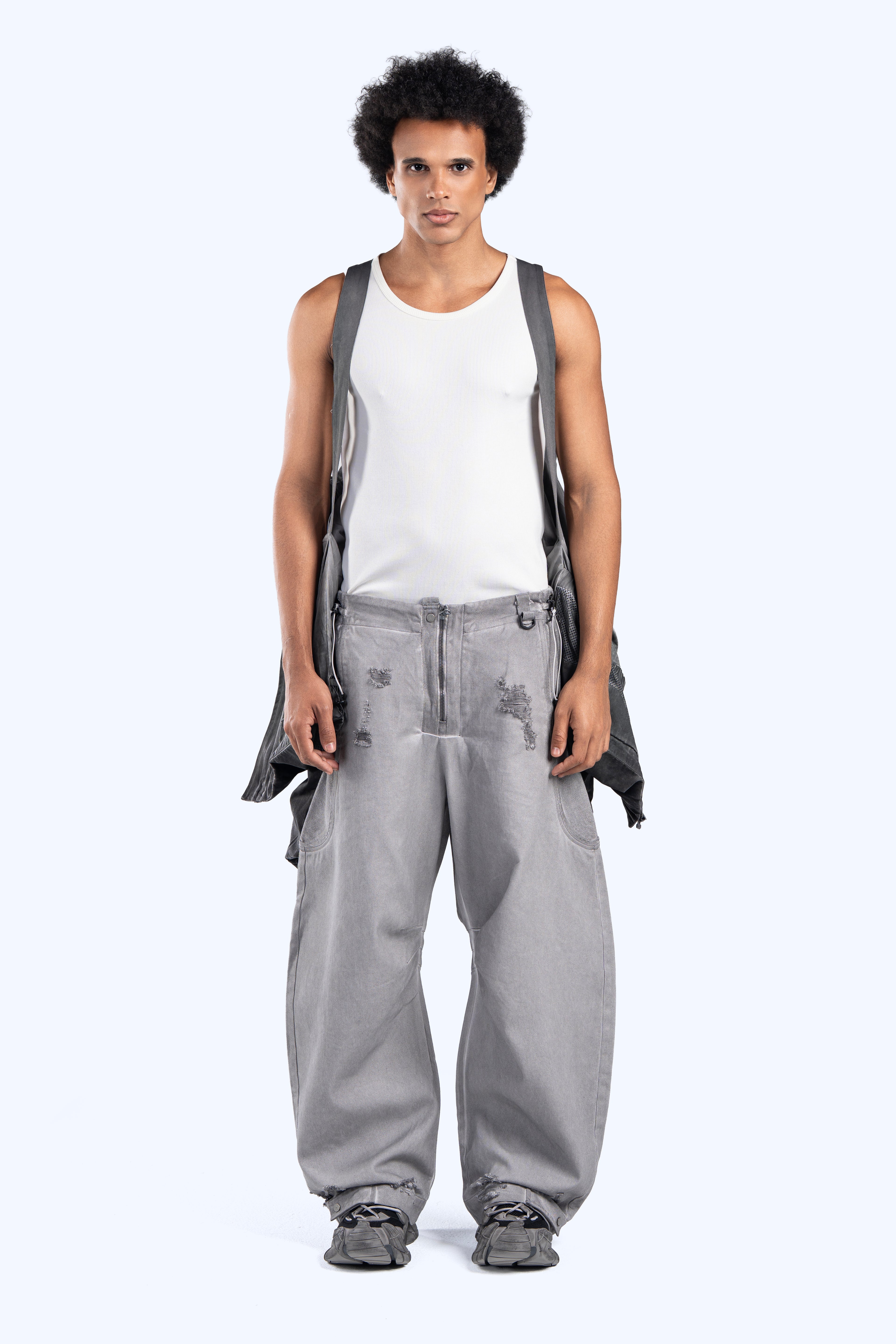 Washed Gray Technical Utility Jacket