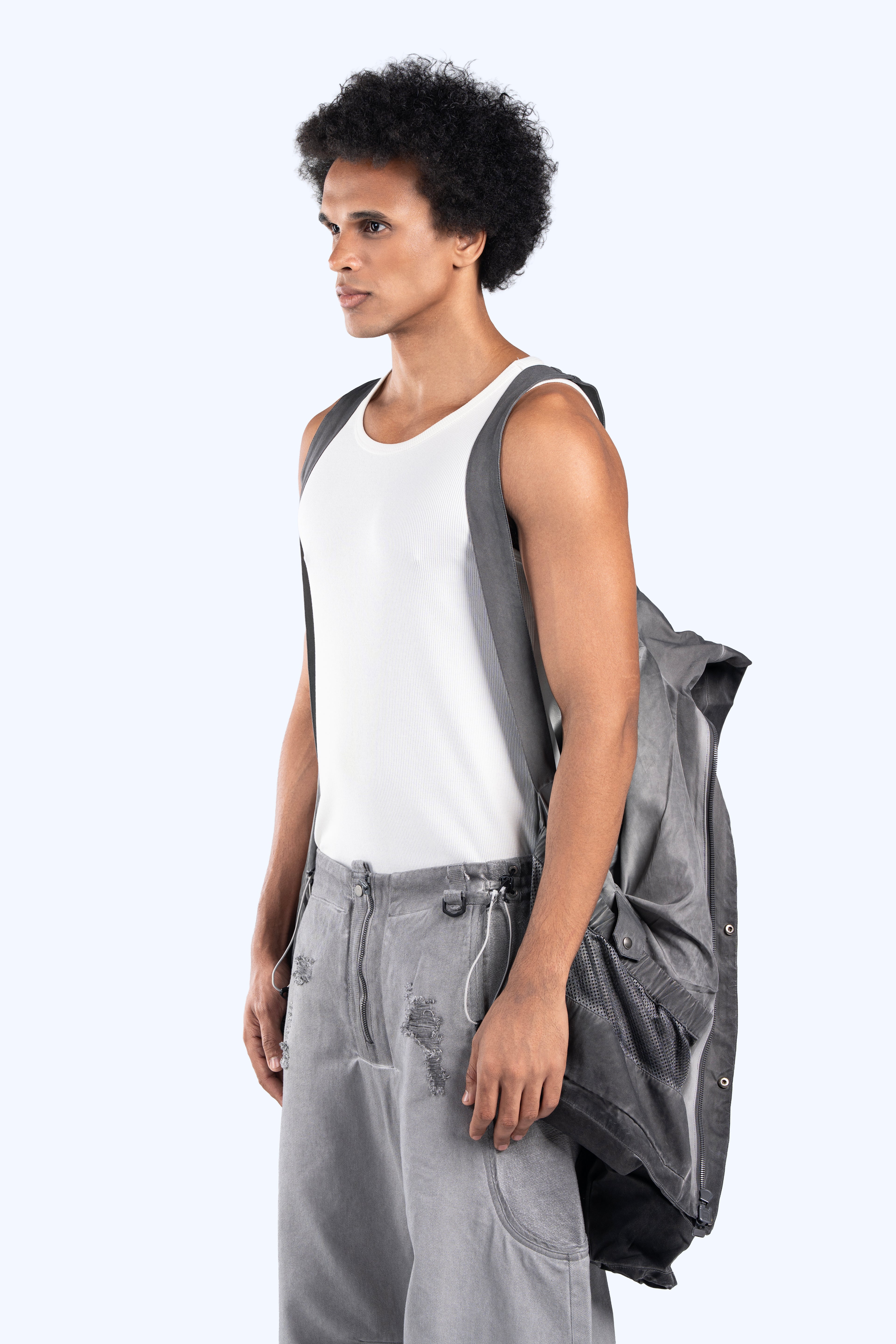 Washed Gray Technical Utility Jacket