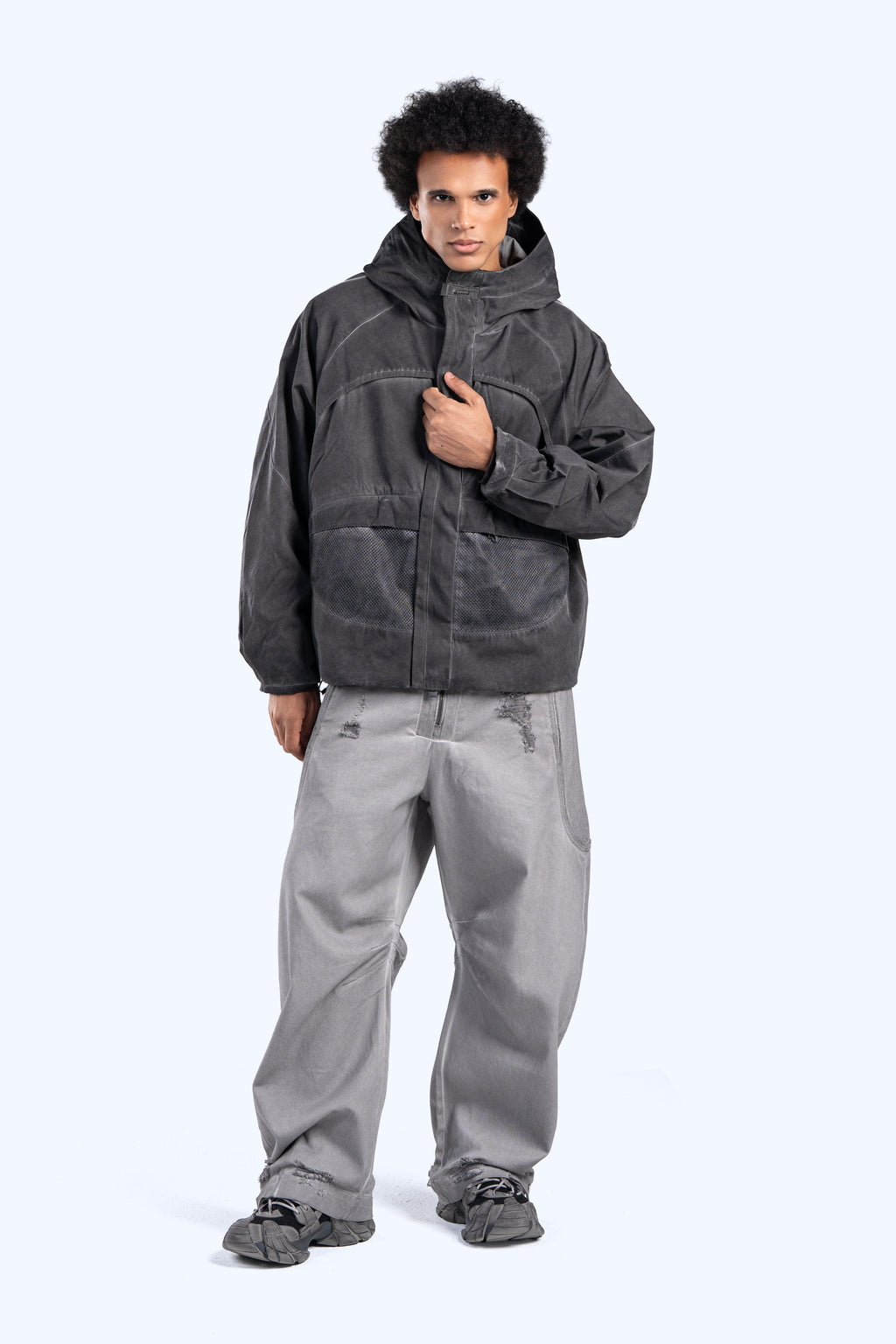 Washed Gray Technical Utility Jacket