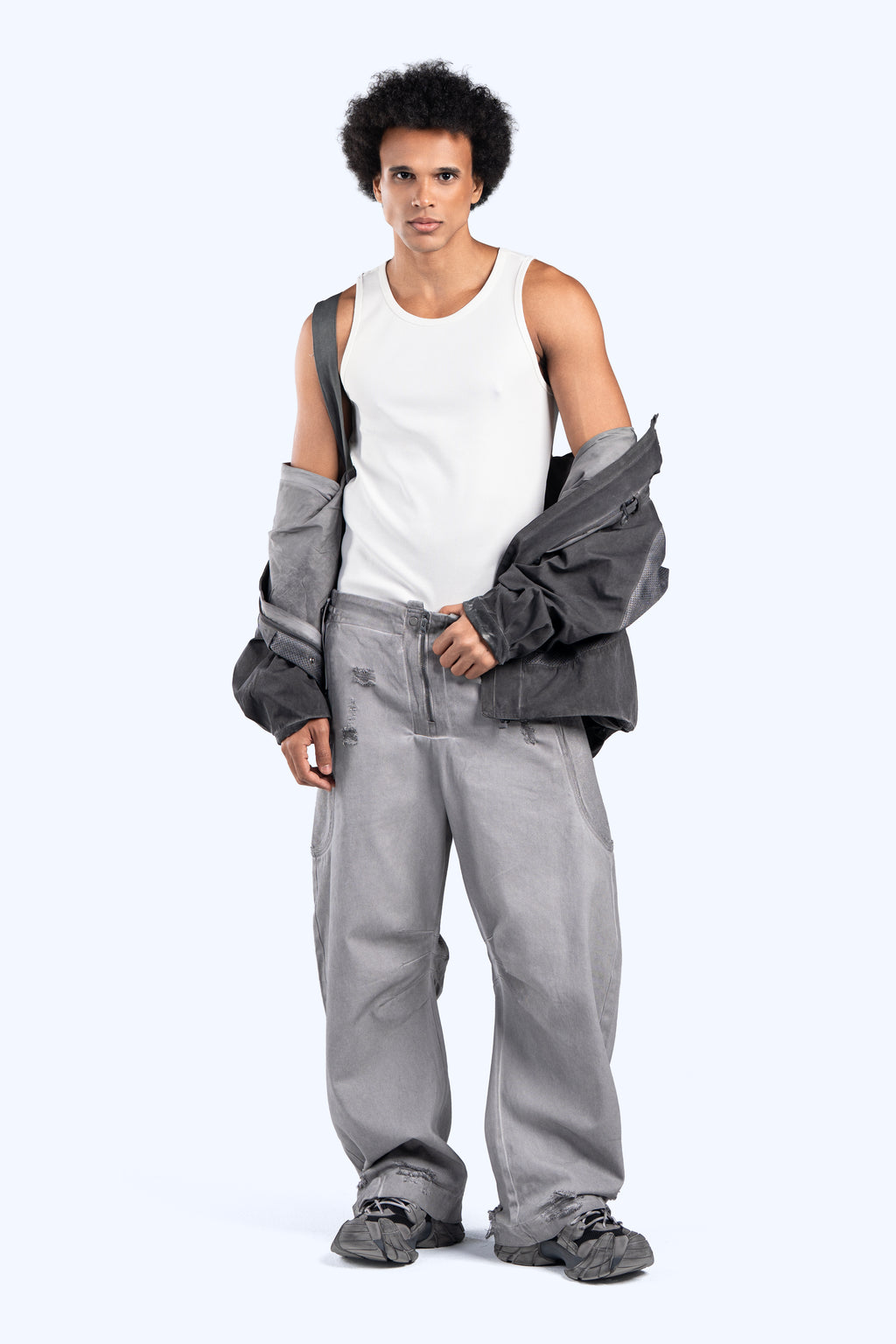 Washed Gray Technical Utility Jacket