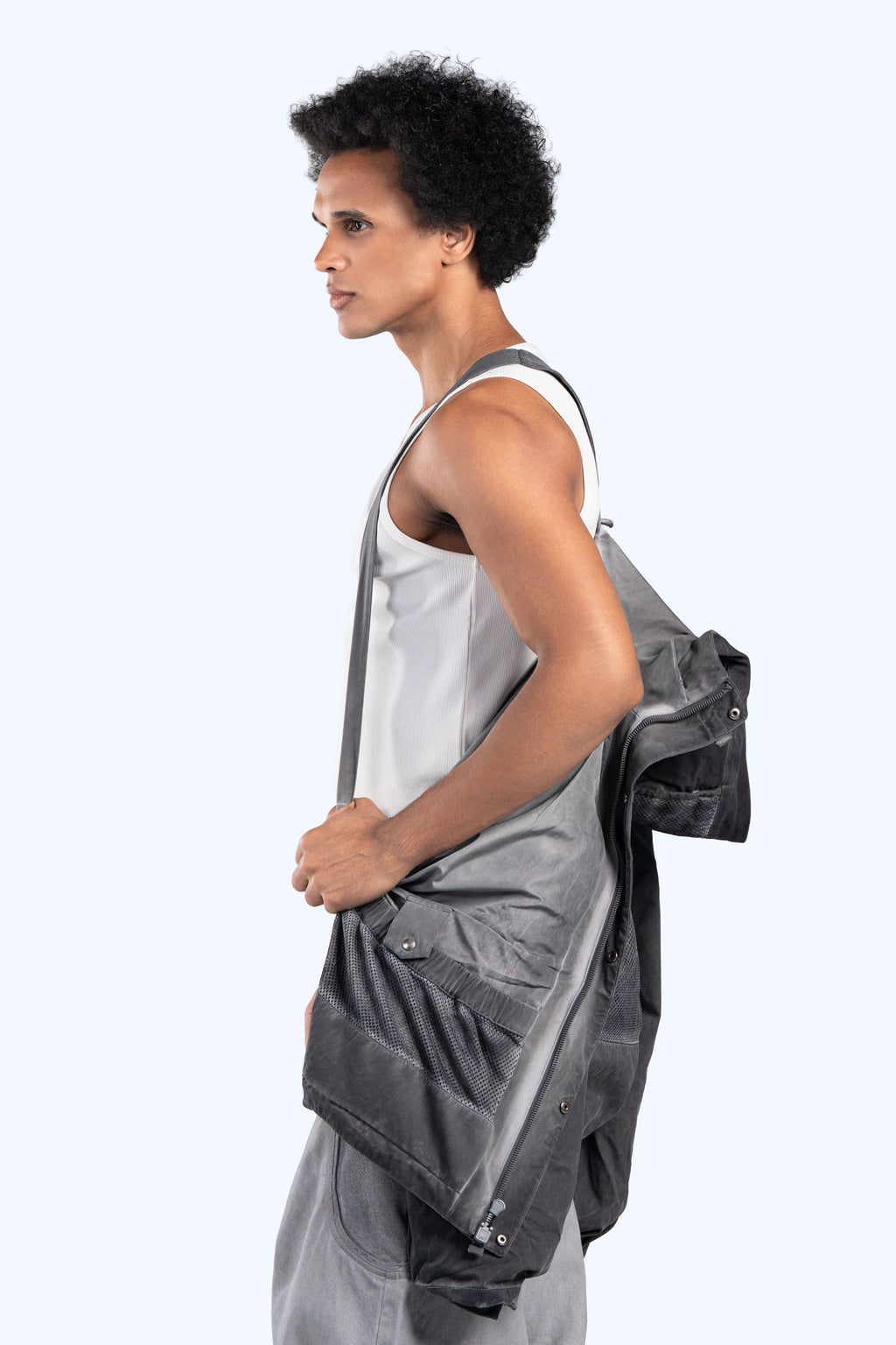 Washed Gray Technical Utility Jacket