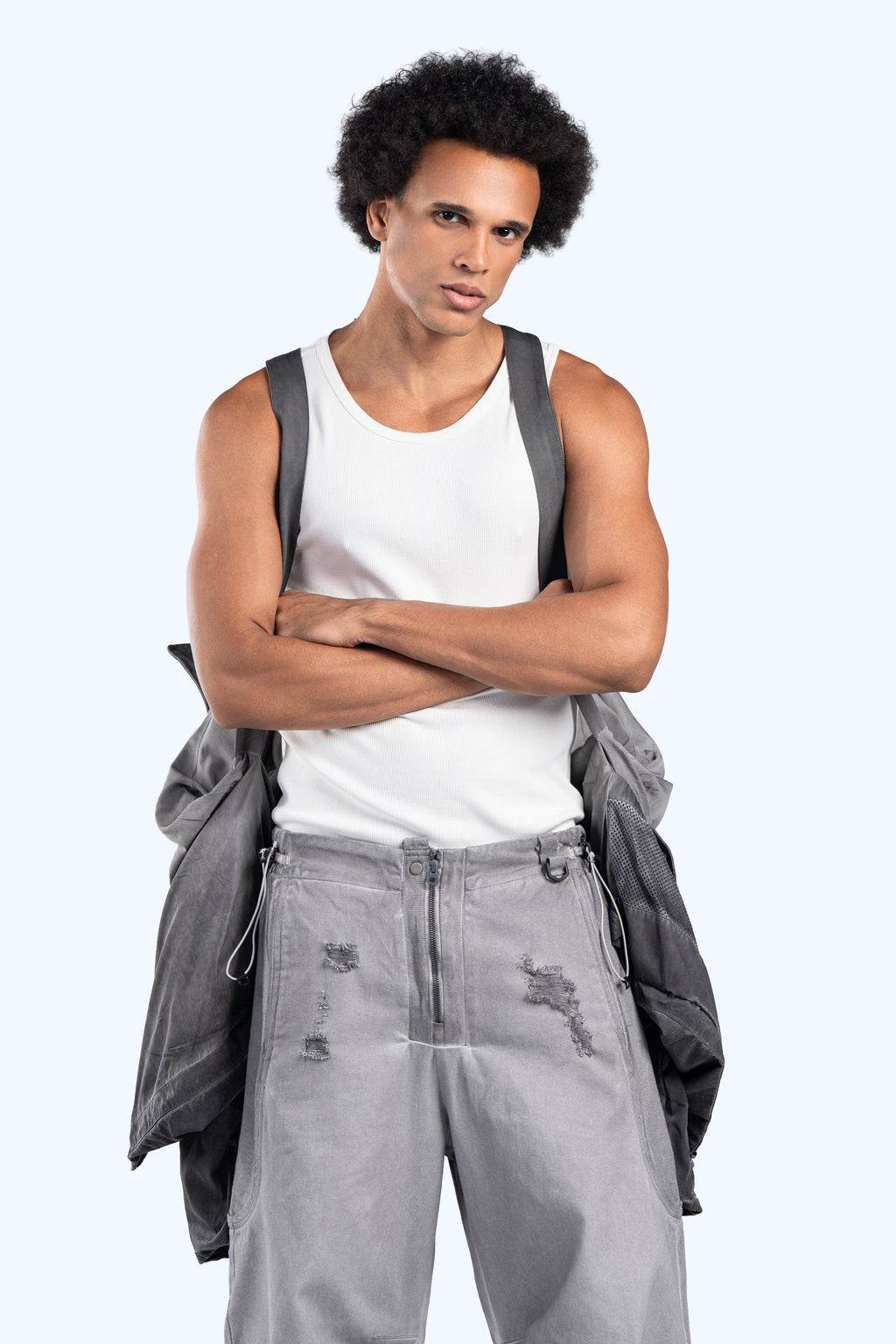 Washed Gray Technical Utility Jacket