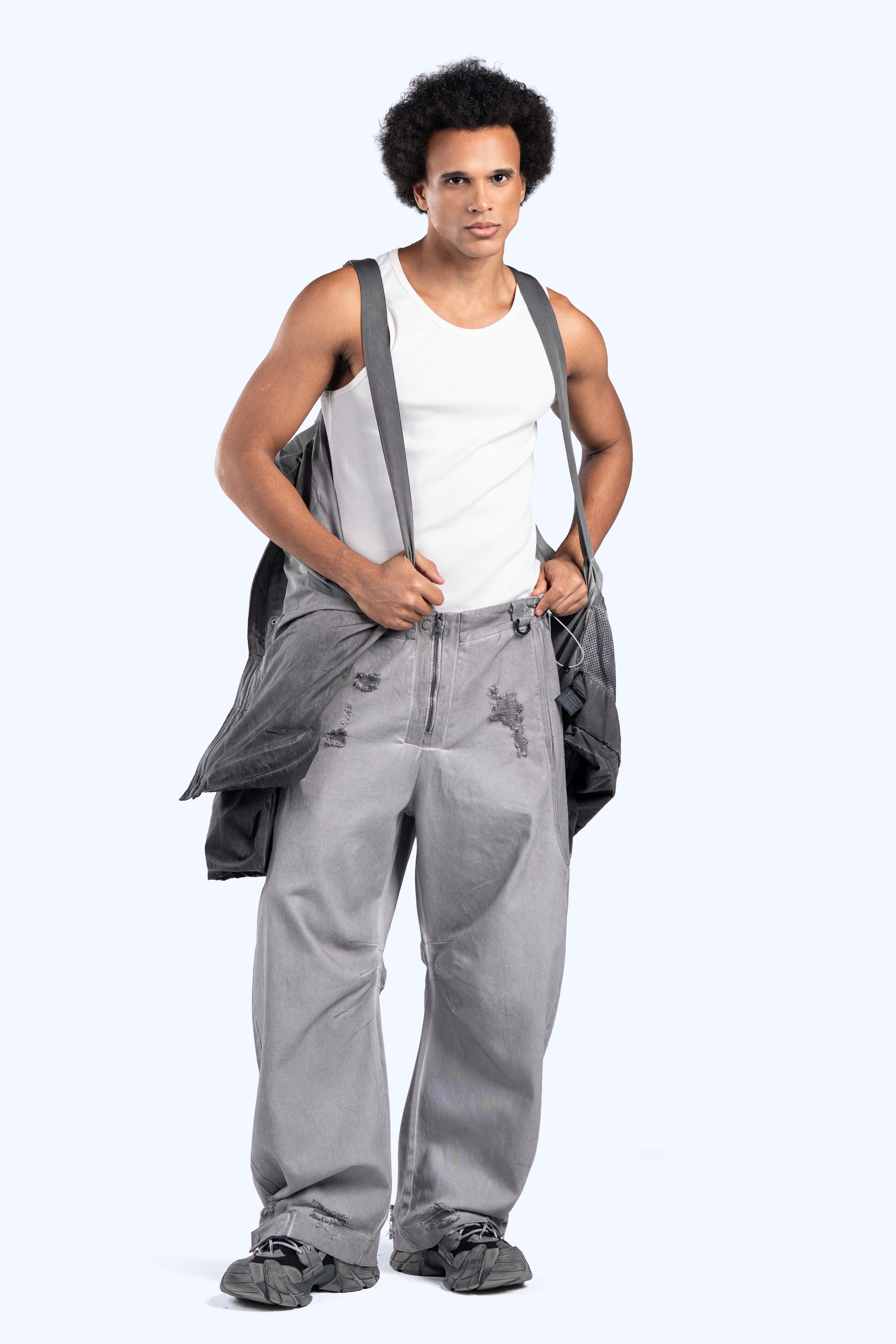 Washed Gray Technical Utility Jacket