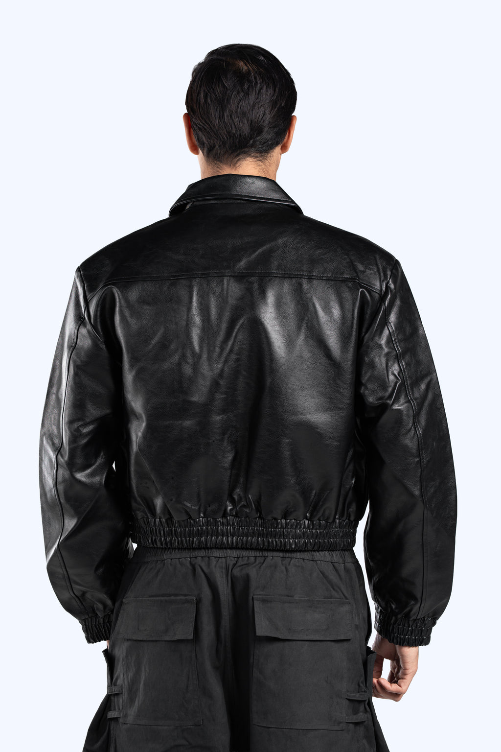 cropped leather jacket