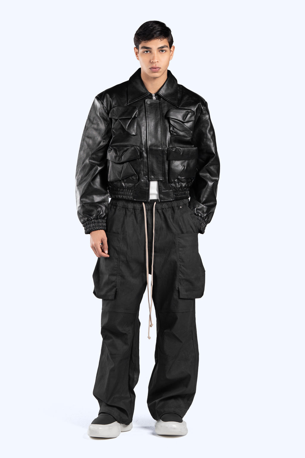 cropped leather jacket