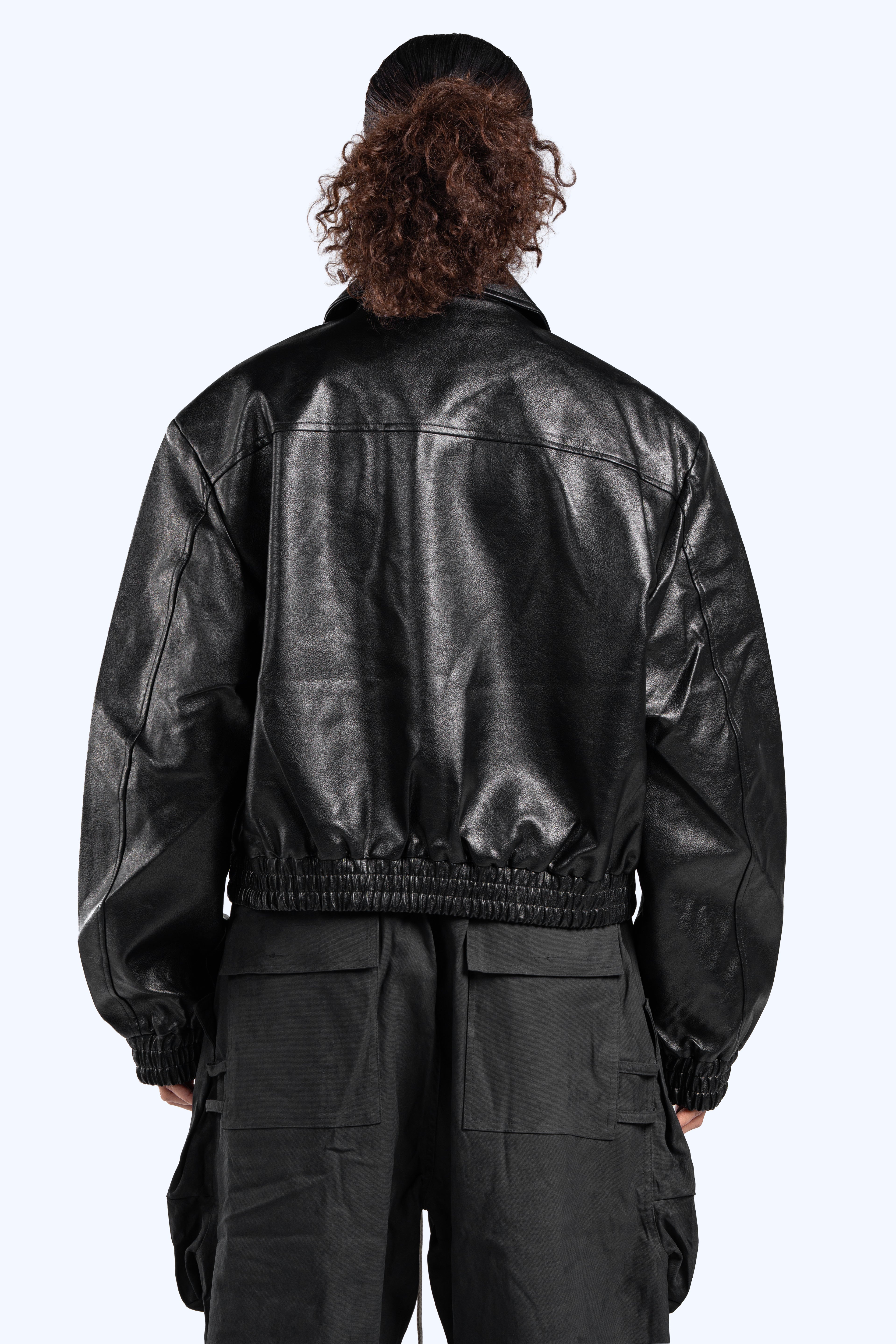 cropped leather jacket