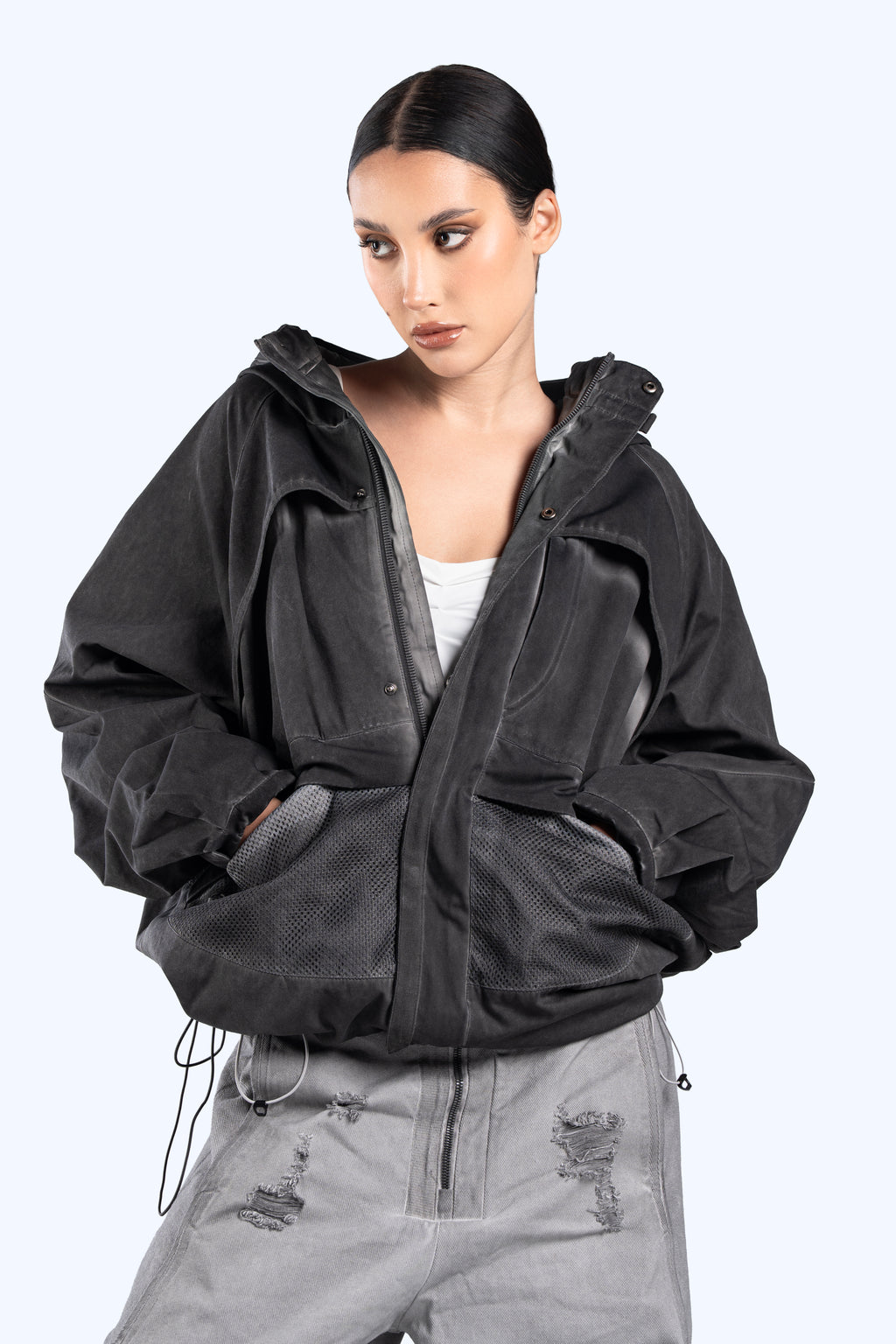 Washed green Technical Utility Jacket