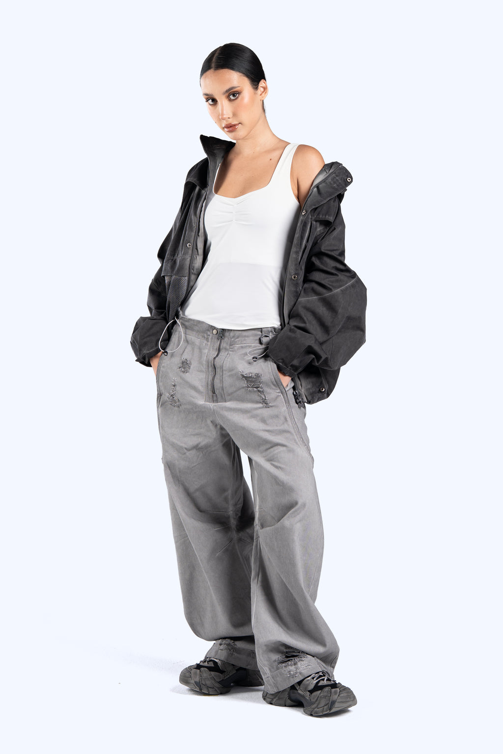 Washed green Technical Utility Jacket