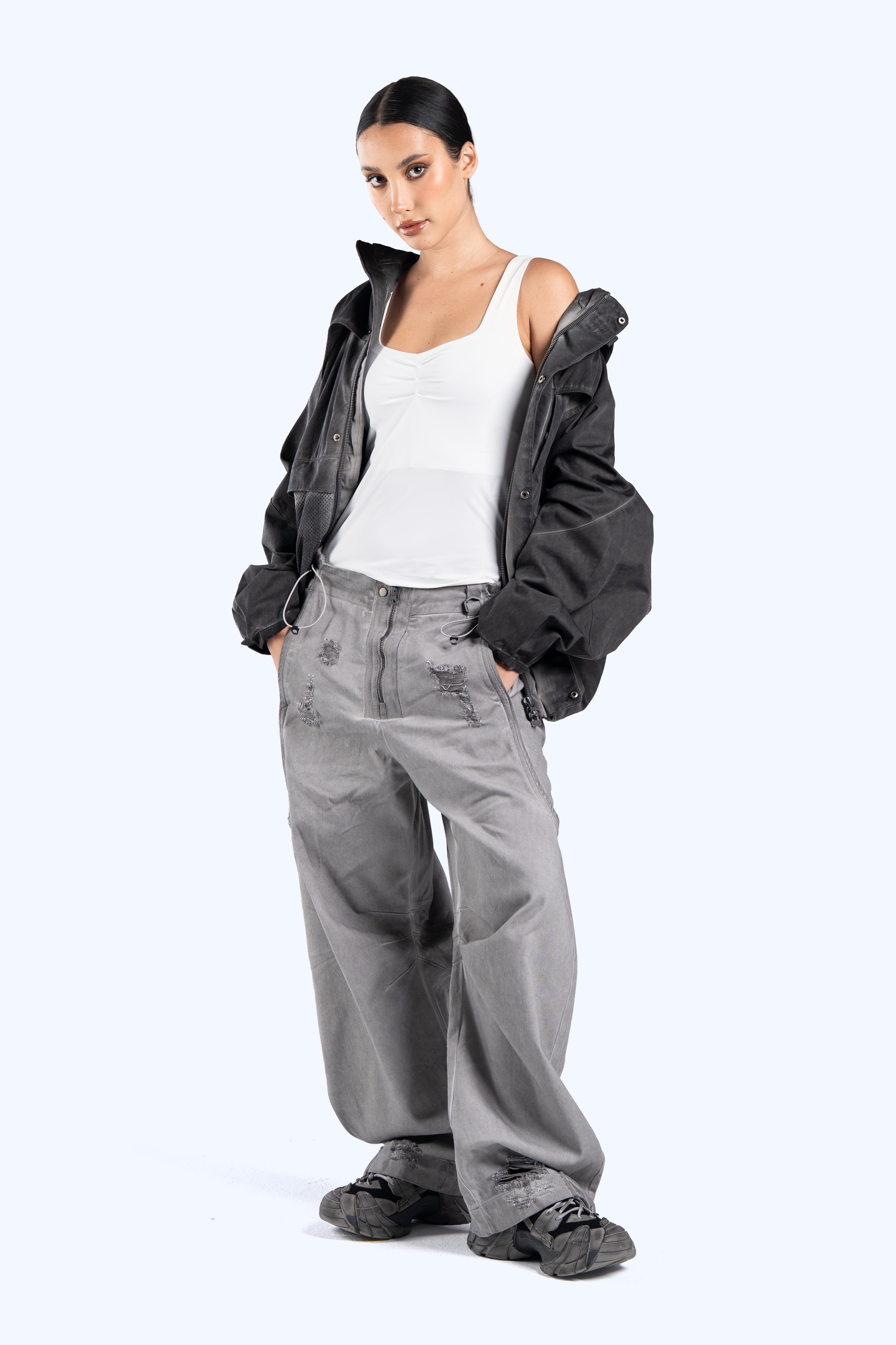 Washed green Technical Utility Jacket