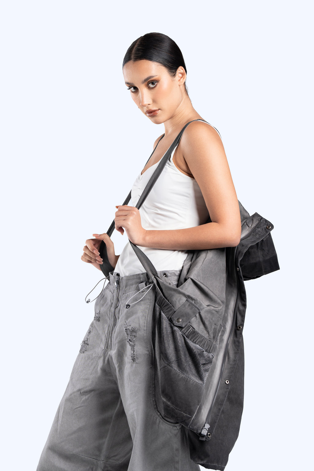 Washed green Technical Utility Jacket