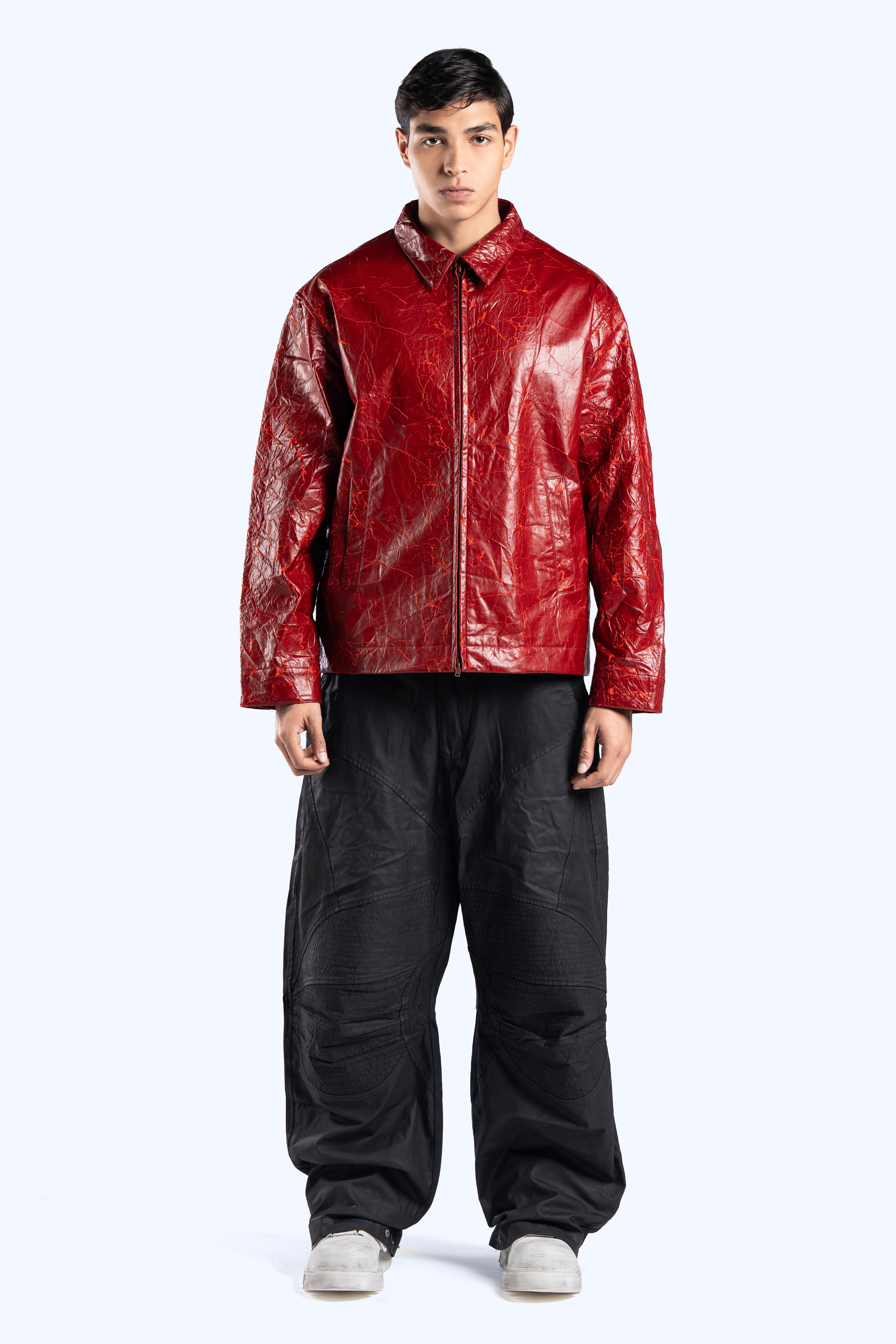 Crinkle Patent Leather Bomber