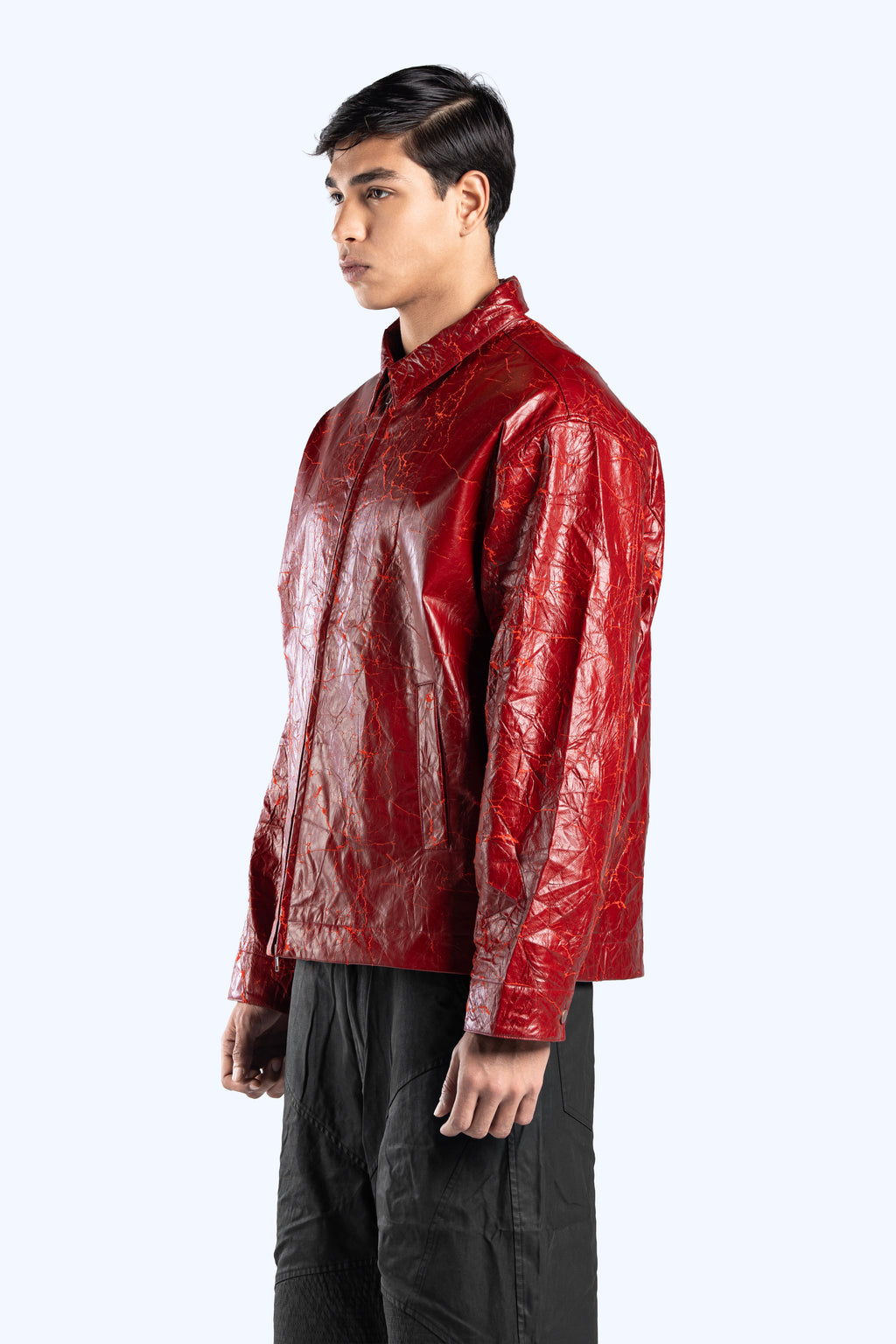 Crinkle Patent Leather Bomber