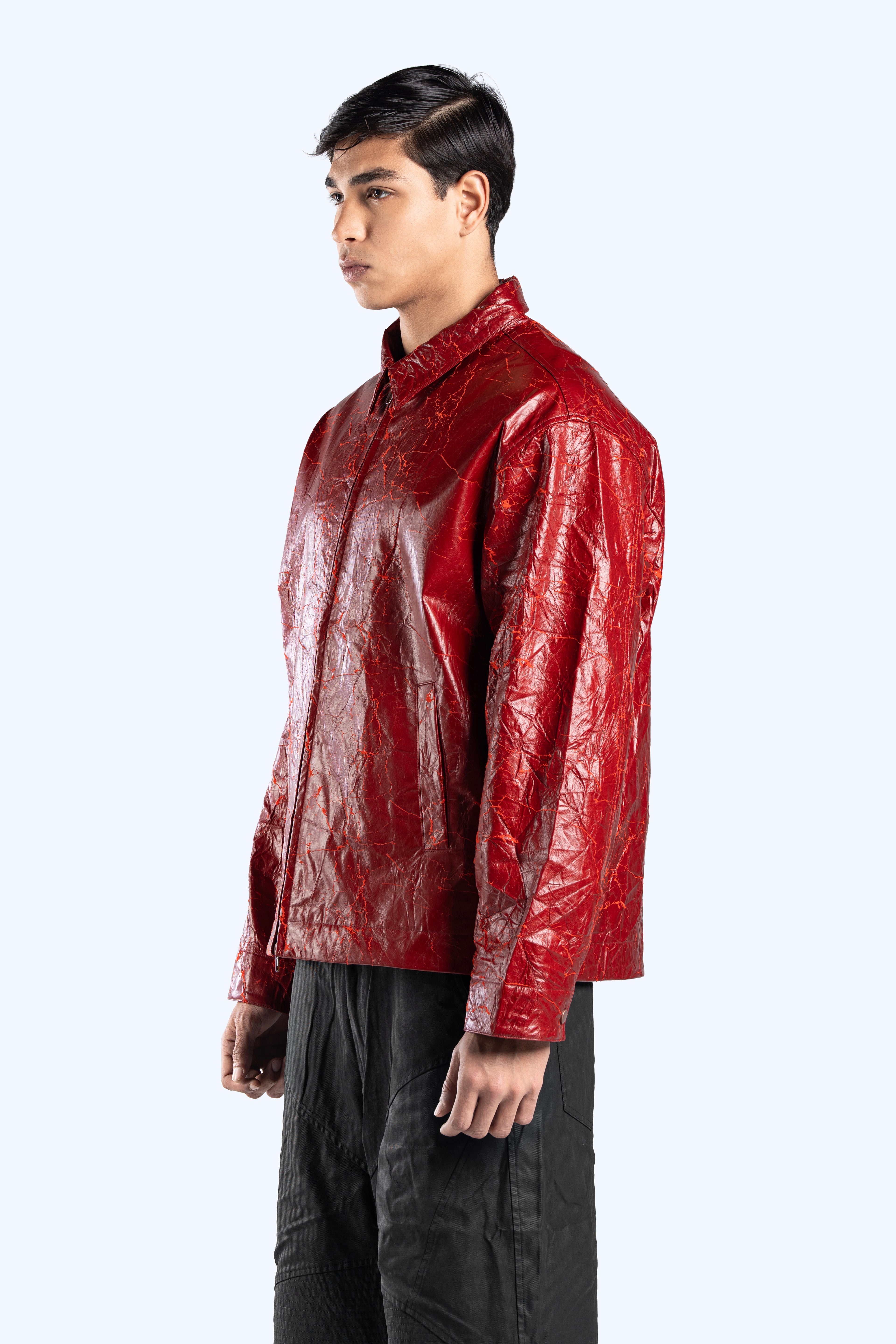 Crinkle Patent Leather Bomber