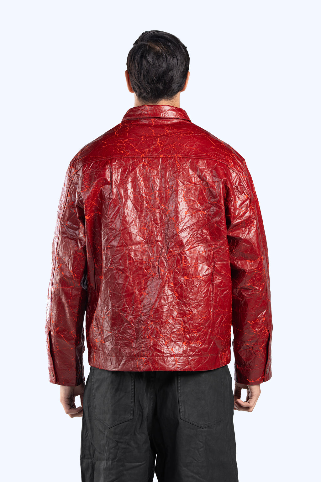 Crinkle Patent Leather Bomber