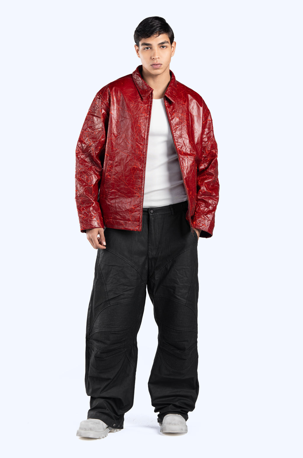 Crinkle Patent Leather Bomber