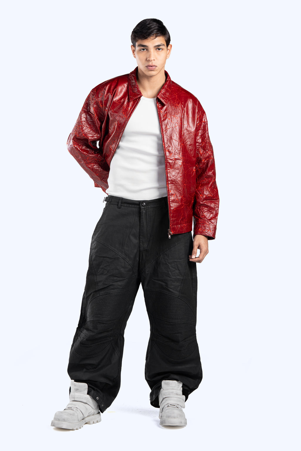 Crinkle Patent Leather Bomber