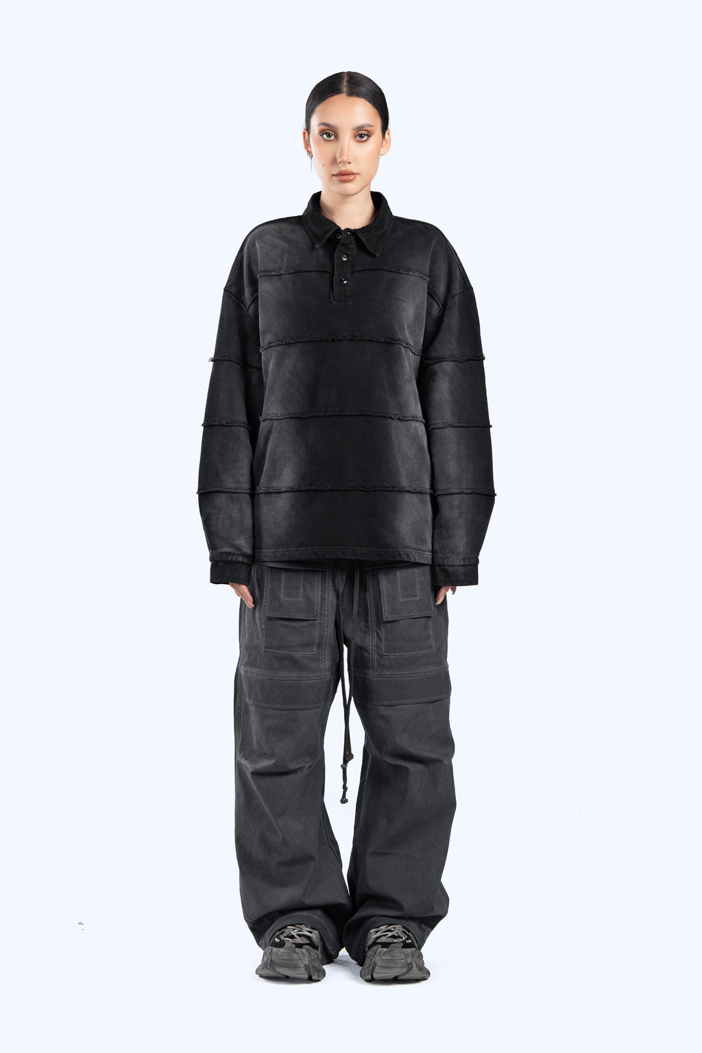 collar polo sweatshirt