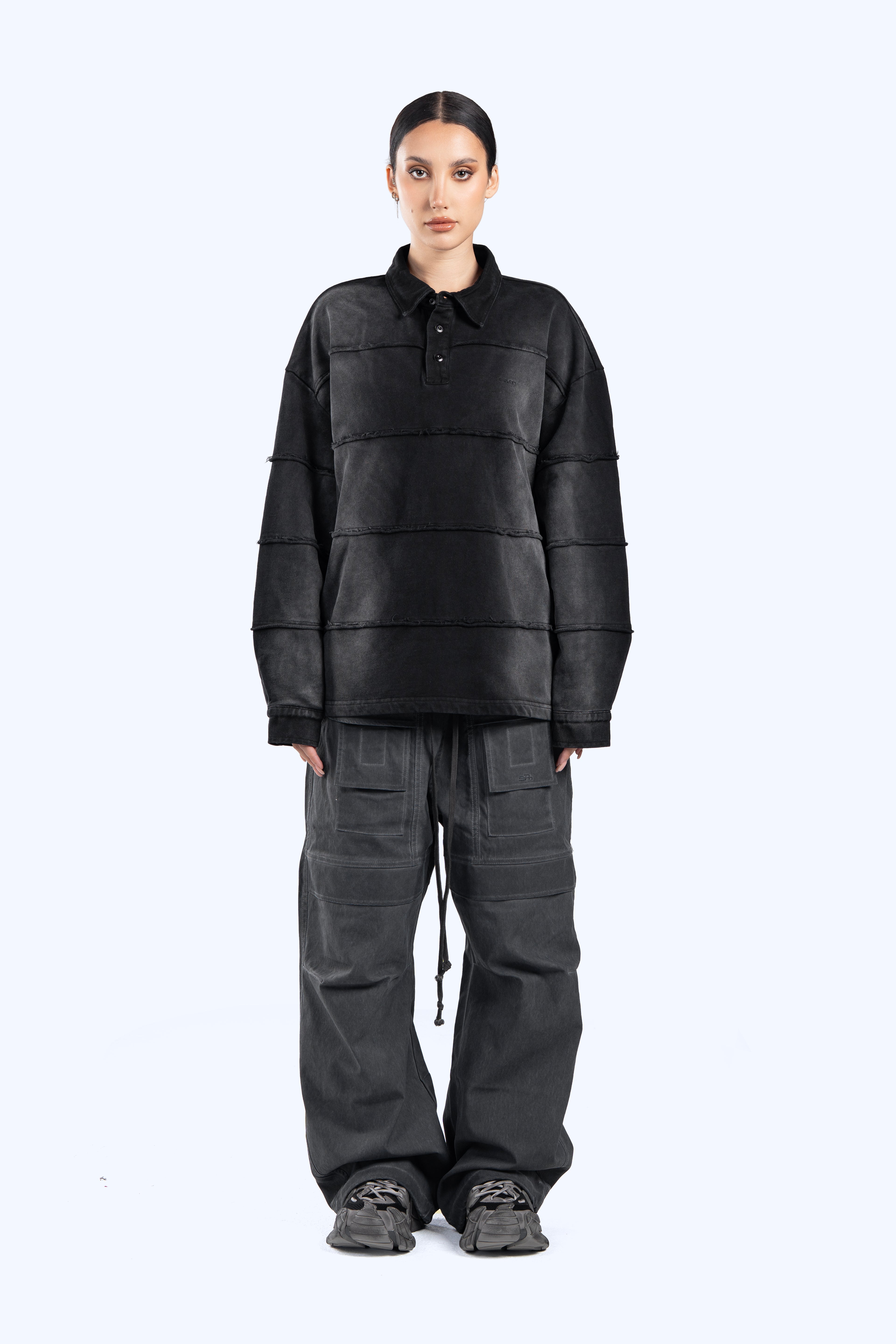 collar polo sweatshirt