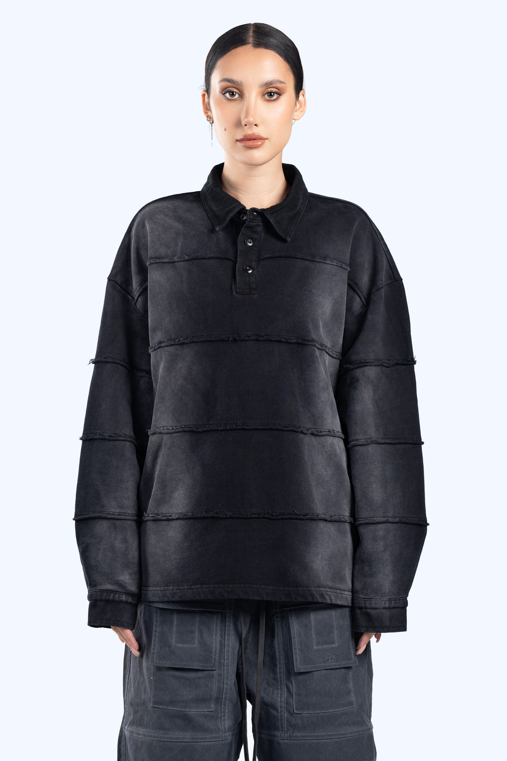 collar polo sweatshirt