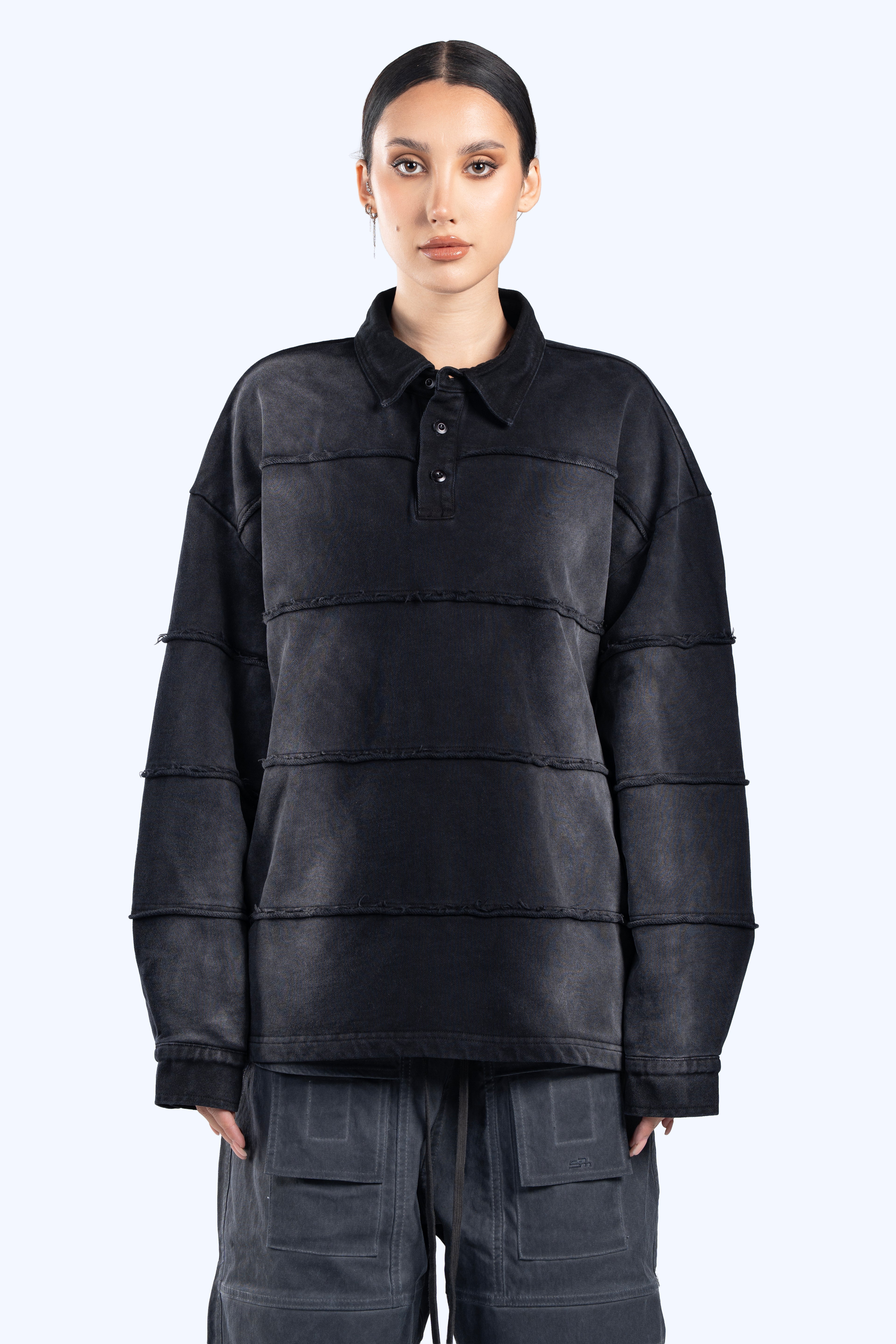 collar polo sweatshirt