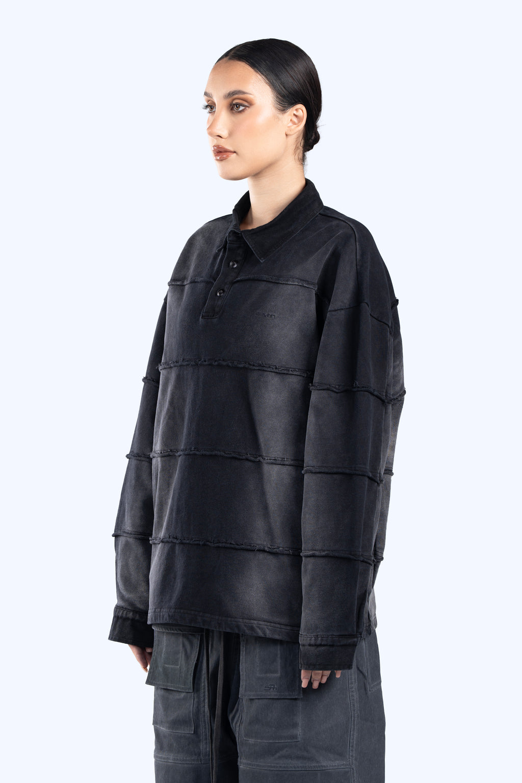 collar polo sweatshirt