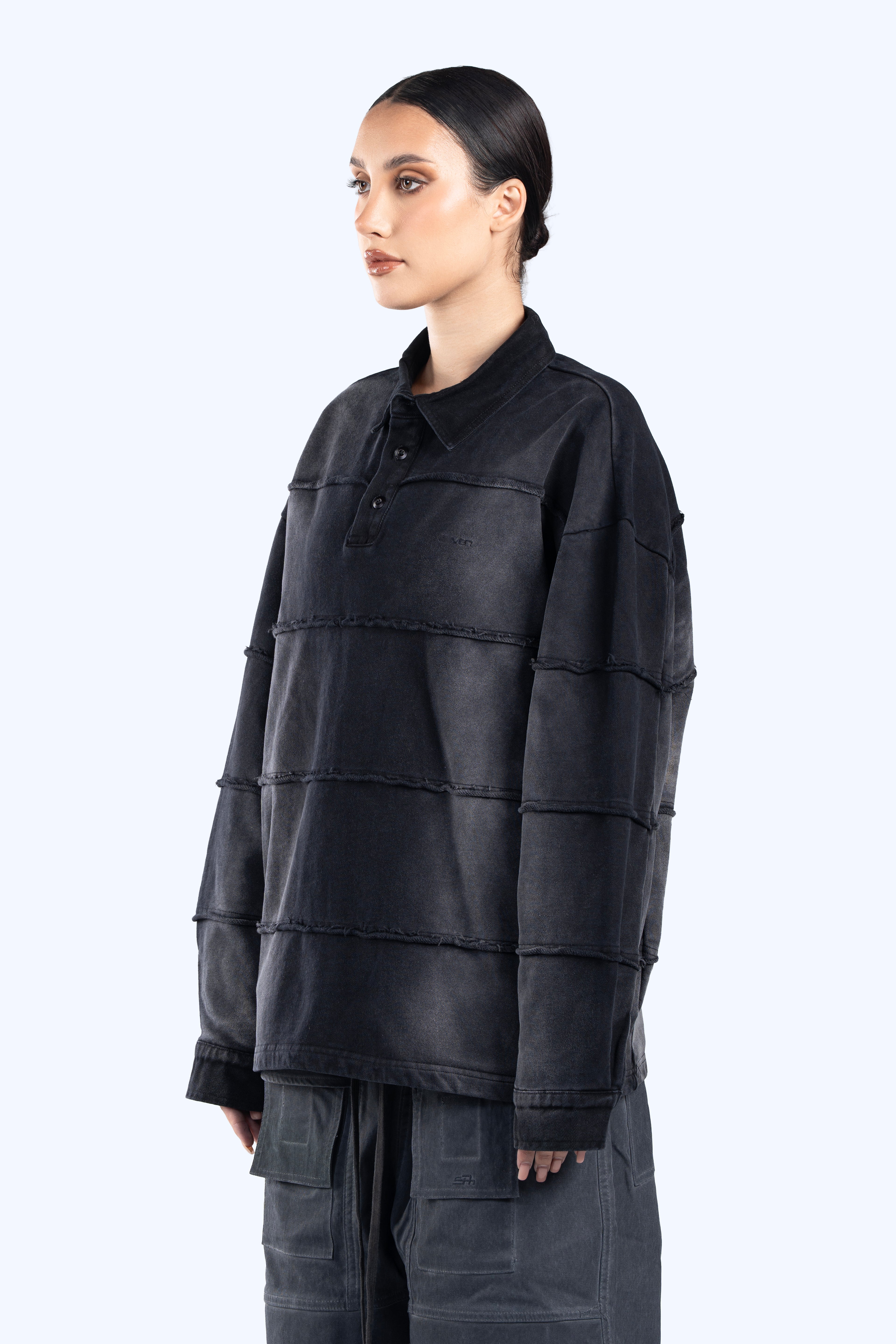 collar polo sweatshirt