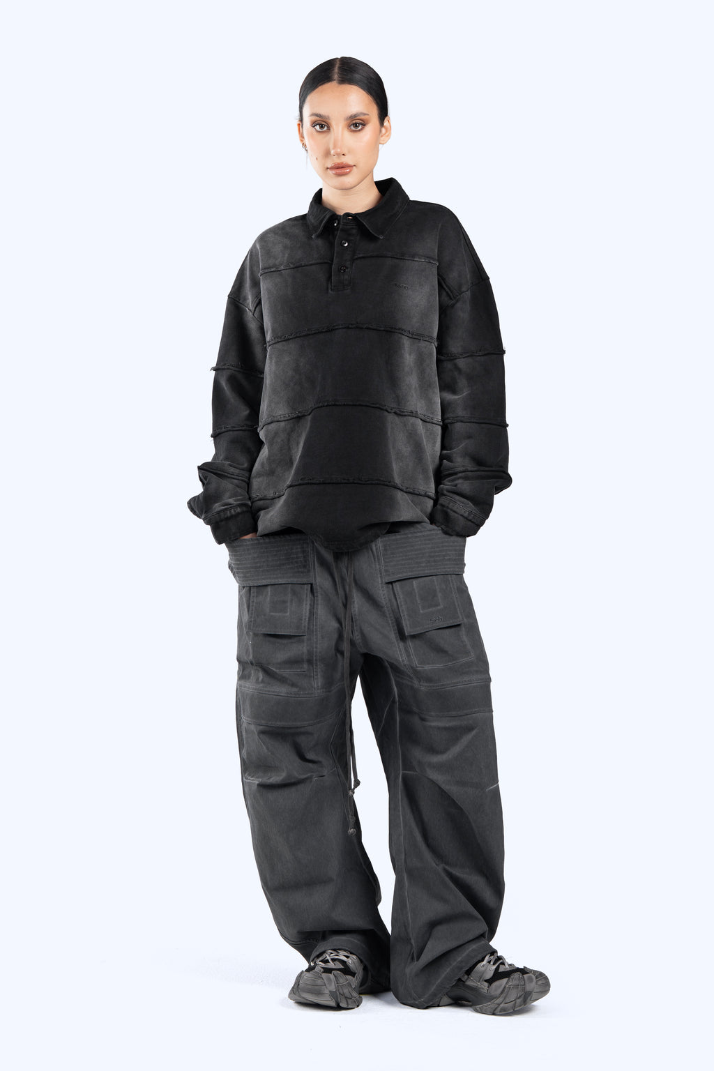 collar polo sweatshirt