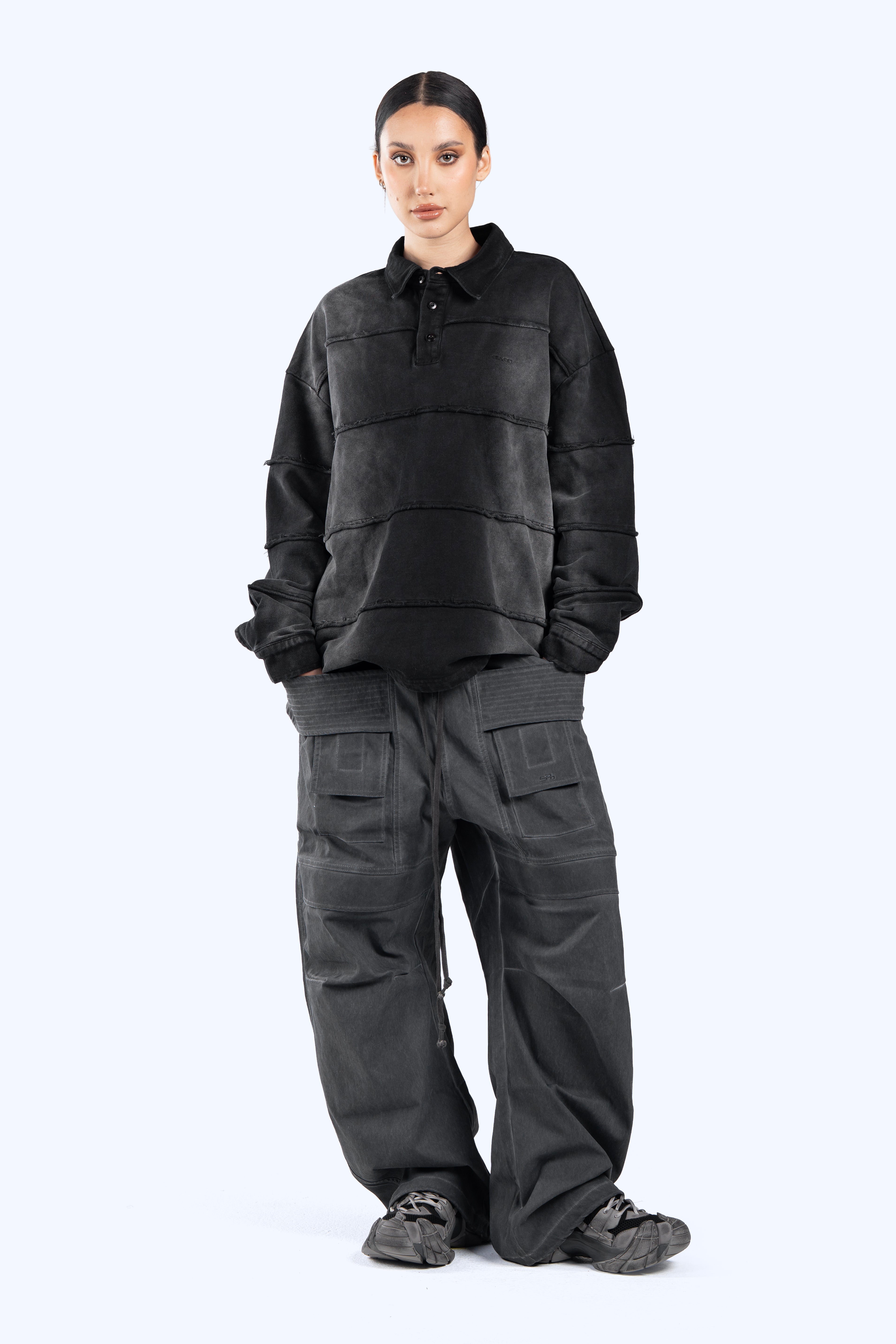 collar polo sweatshirt