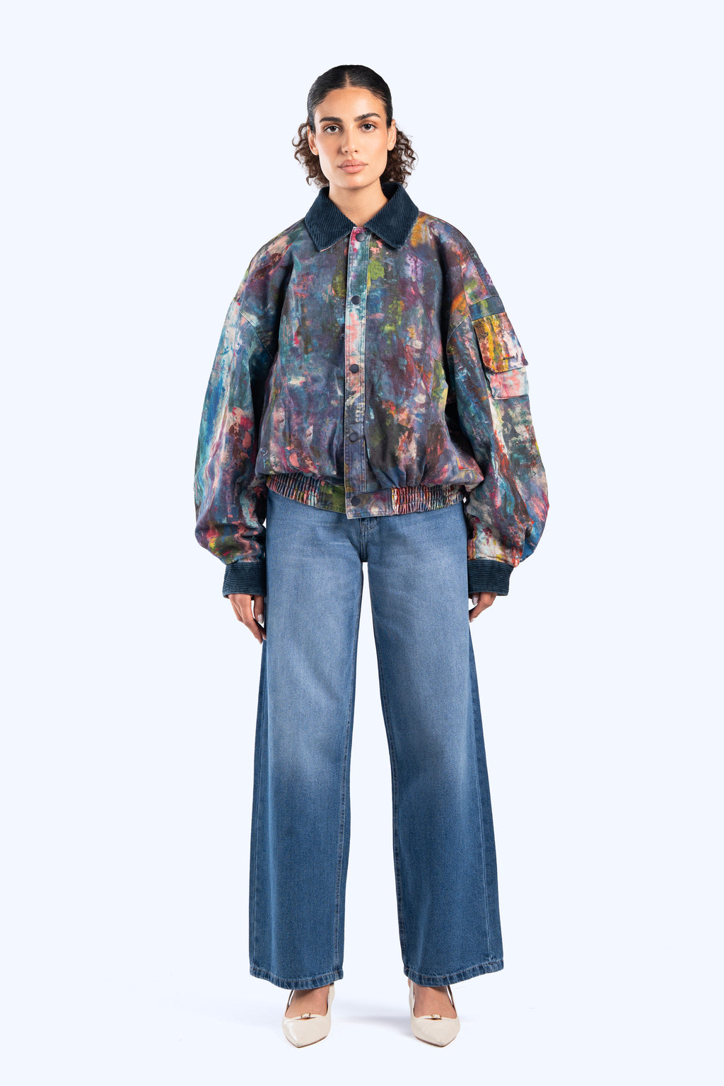 cropped fit denim jacket