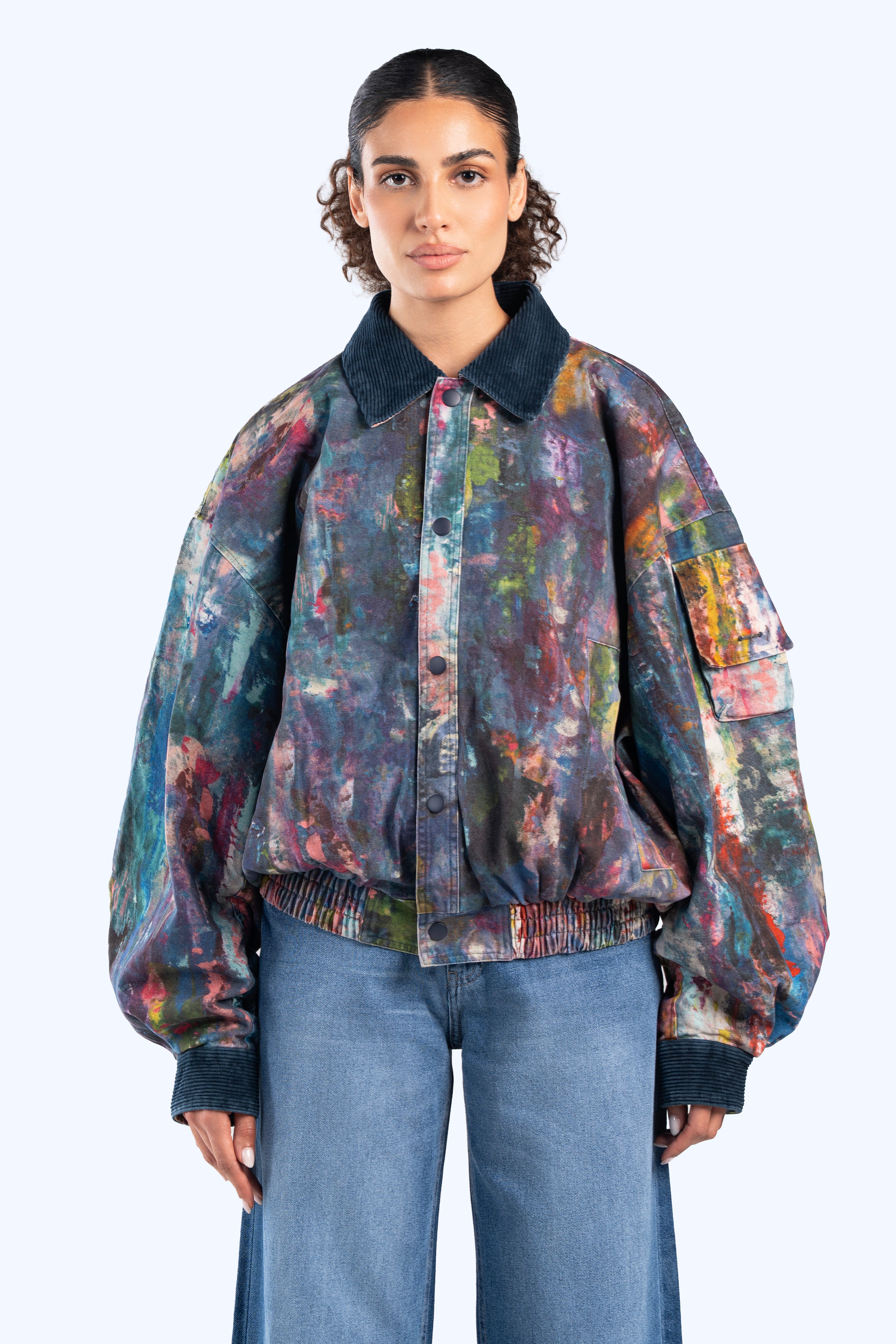 cropped fit denim jacket