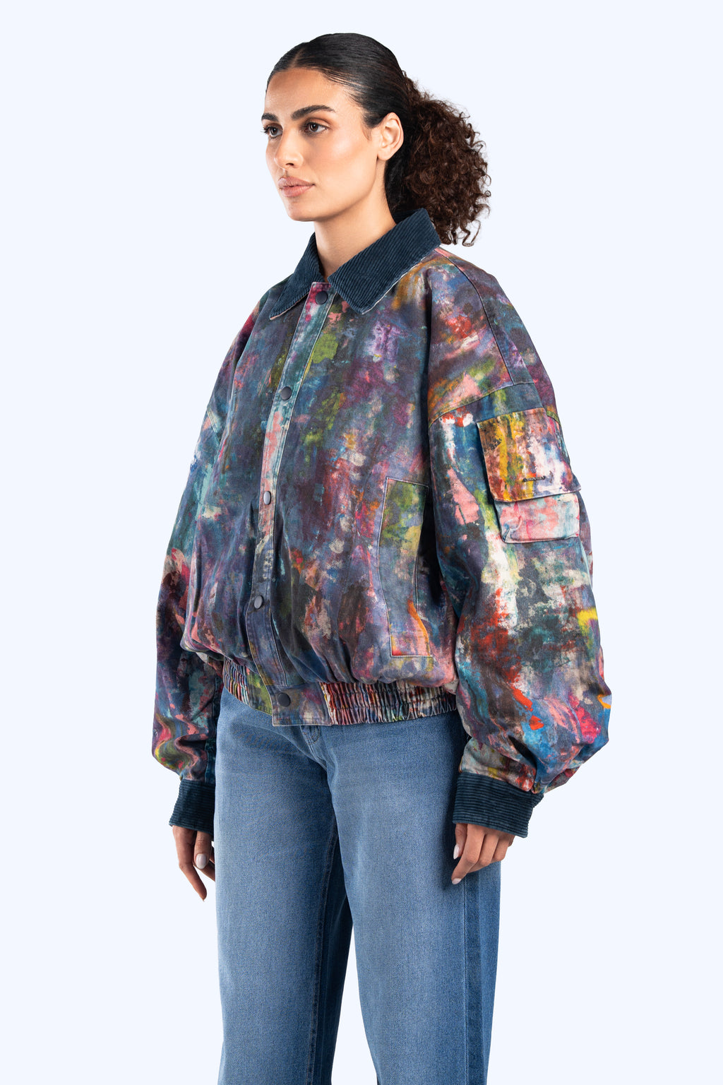 cropped fit denim jacket