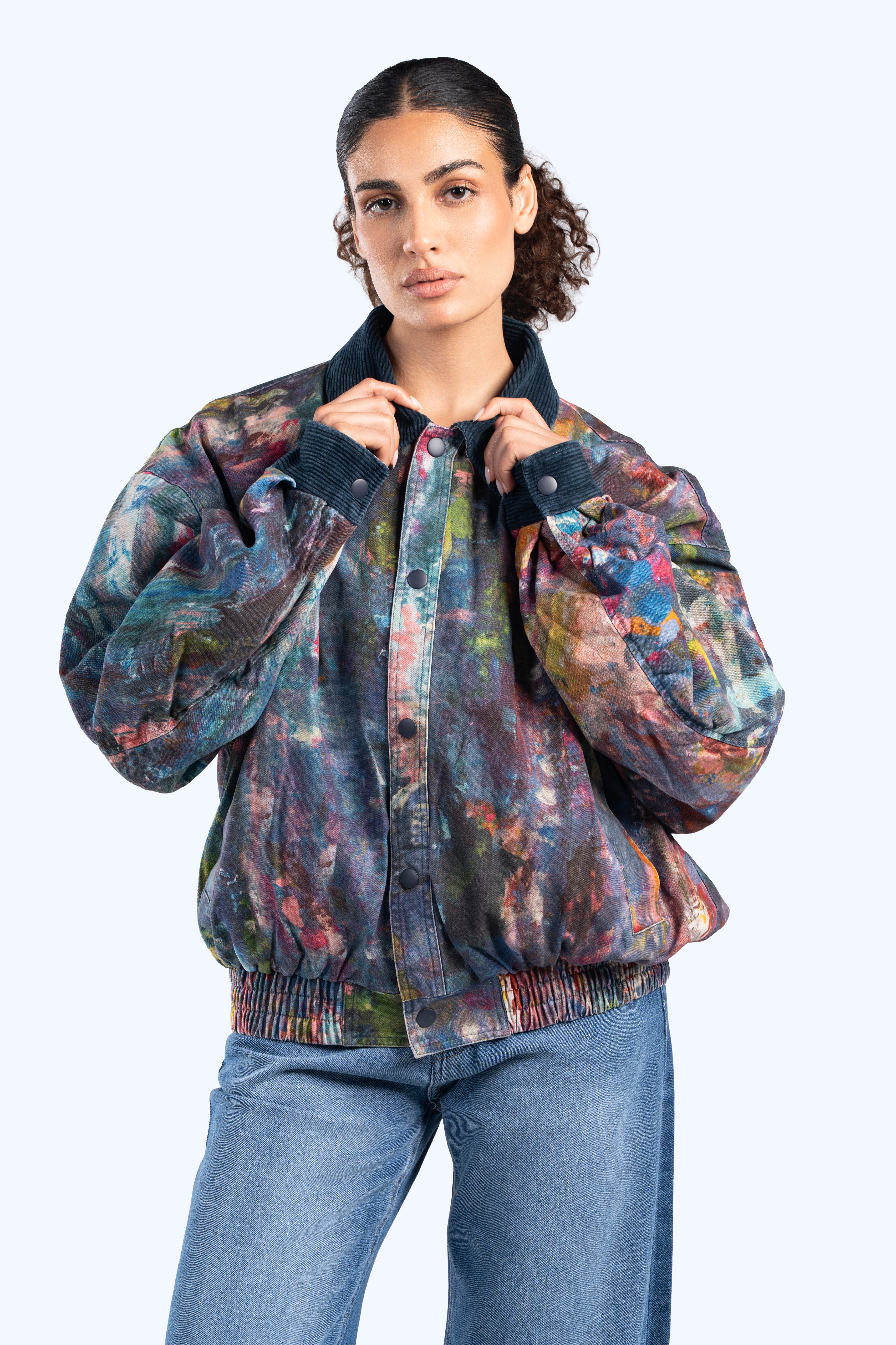 cropped fit denim jacket