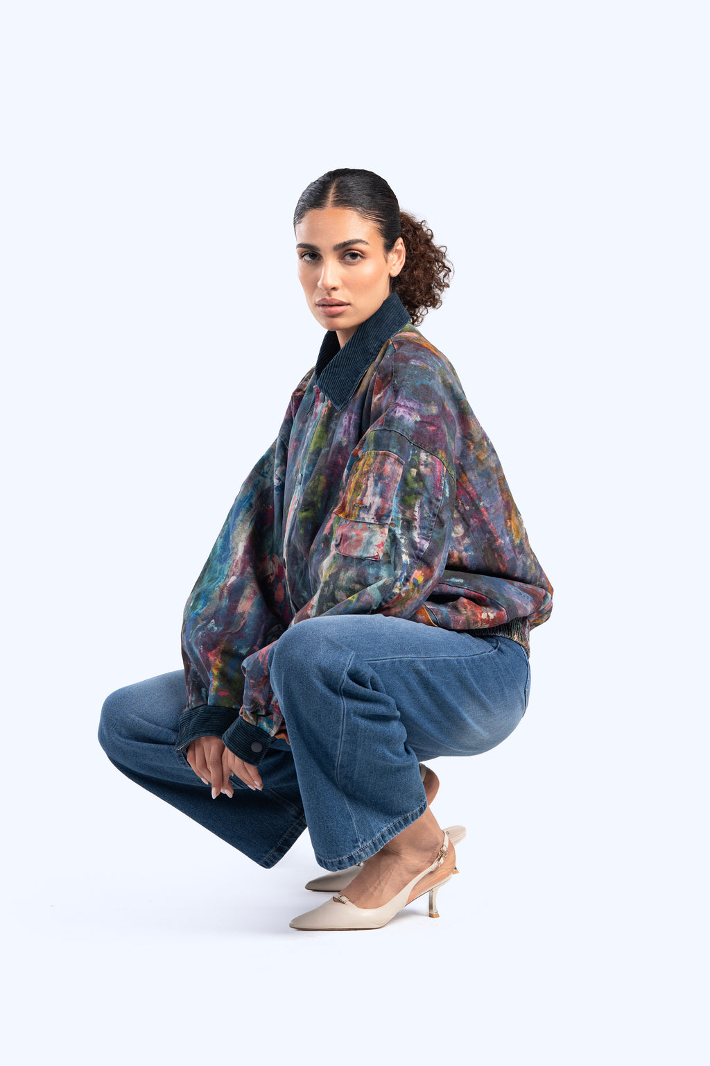 cropped fit denim jacket