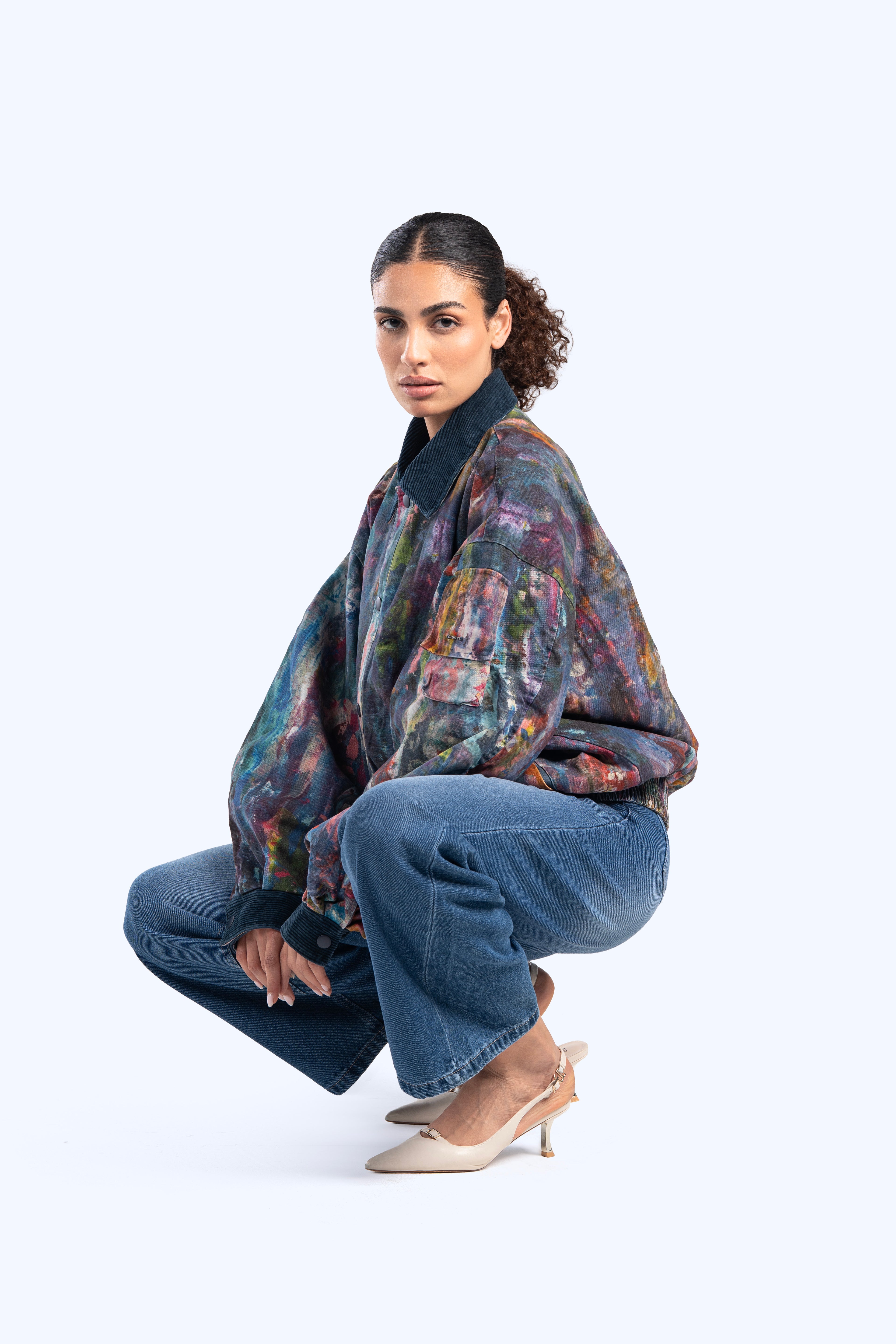 cropped fit denim jacket