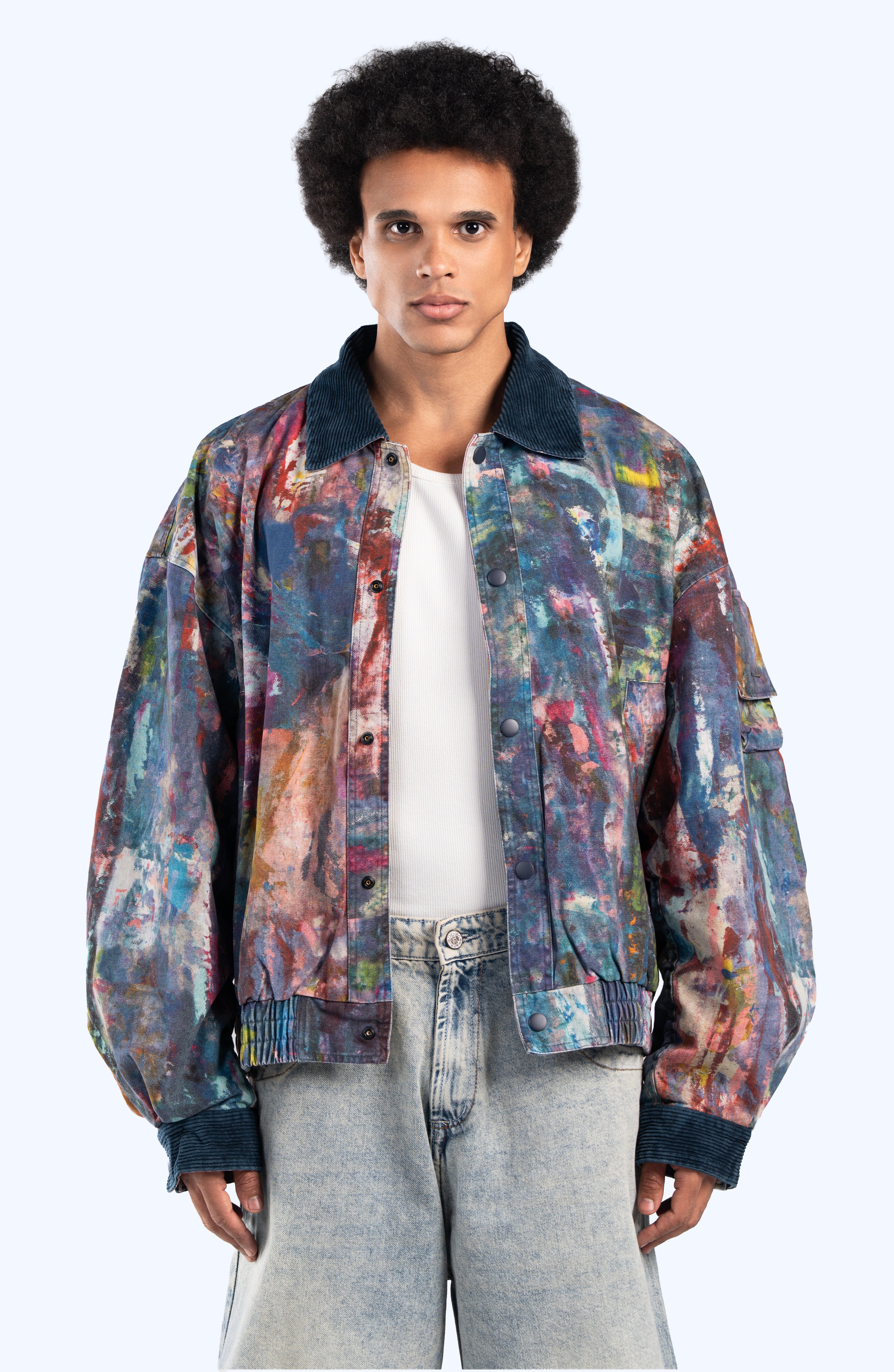 cropped fit denim jacket