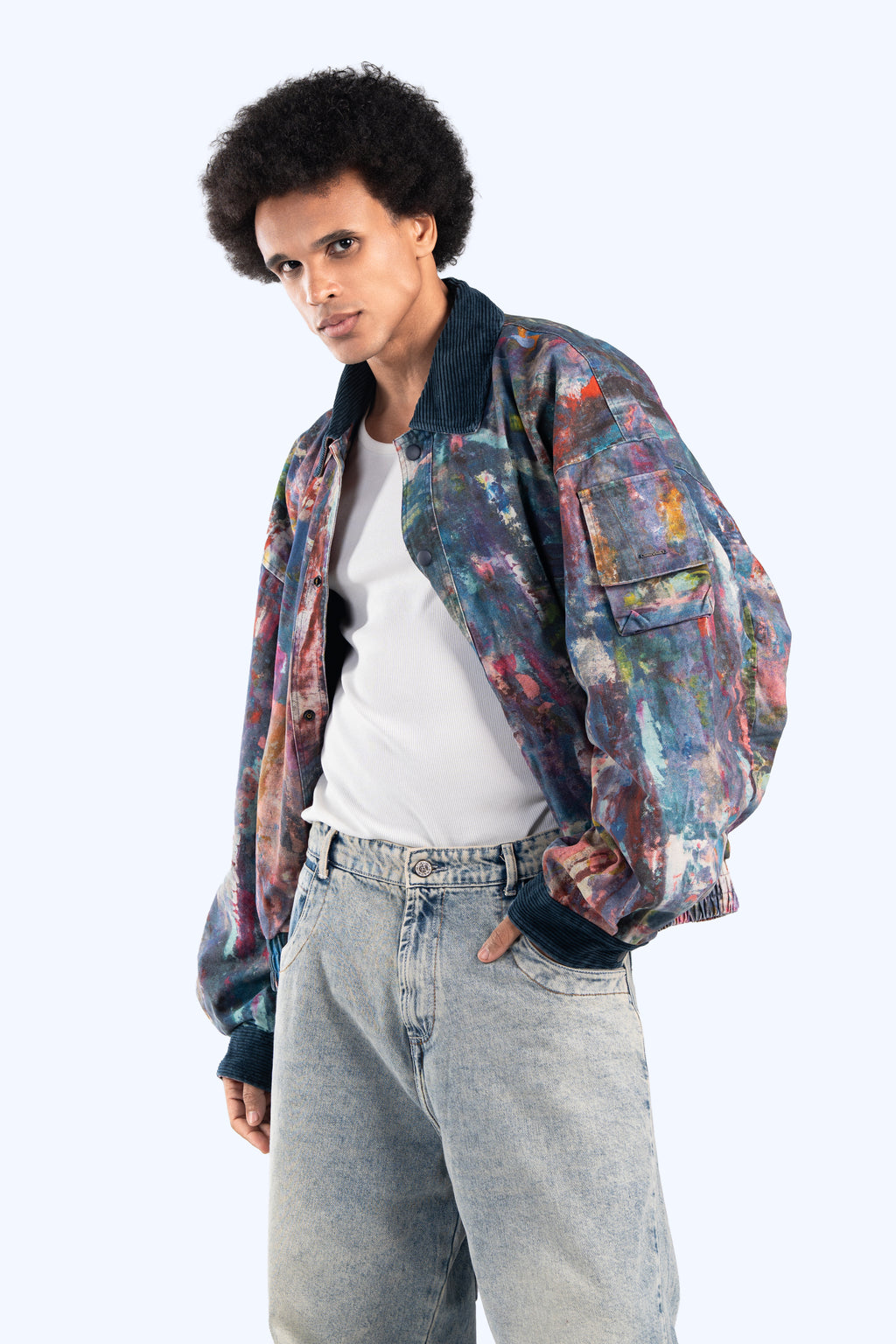 cropped fit denim jacket