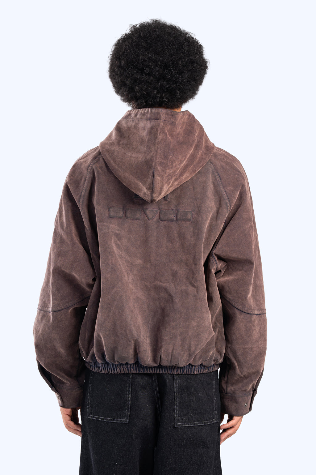 Faux suede bomber jacket