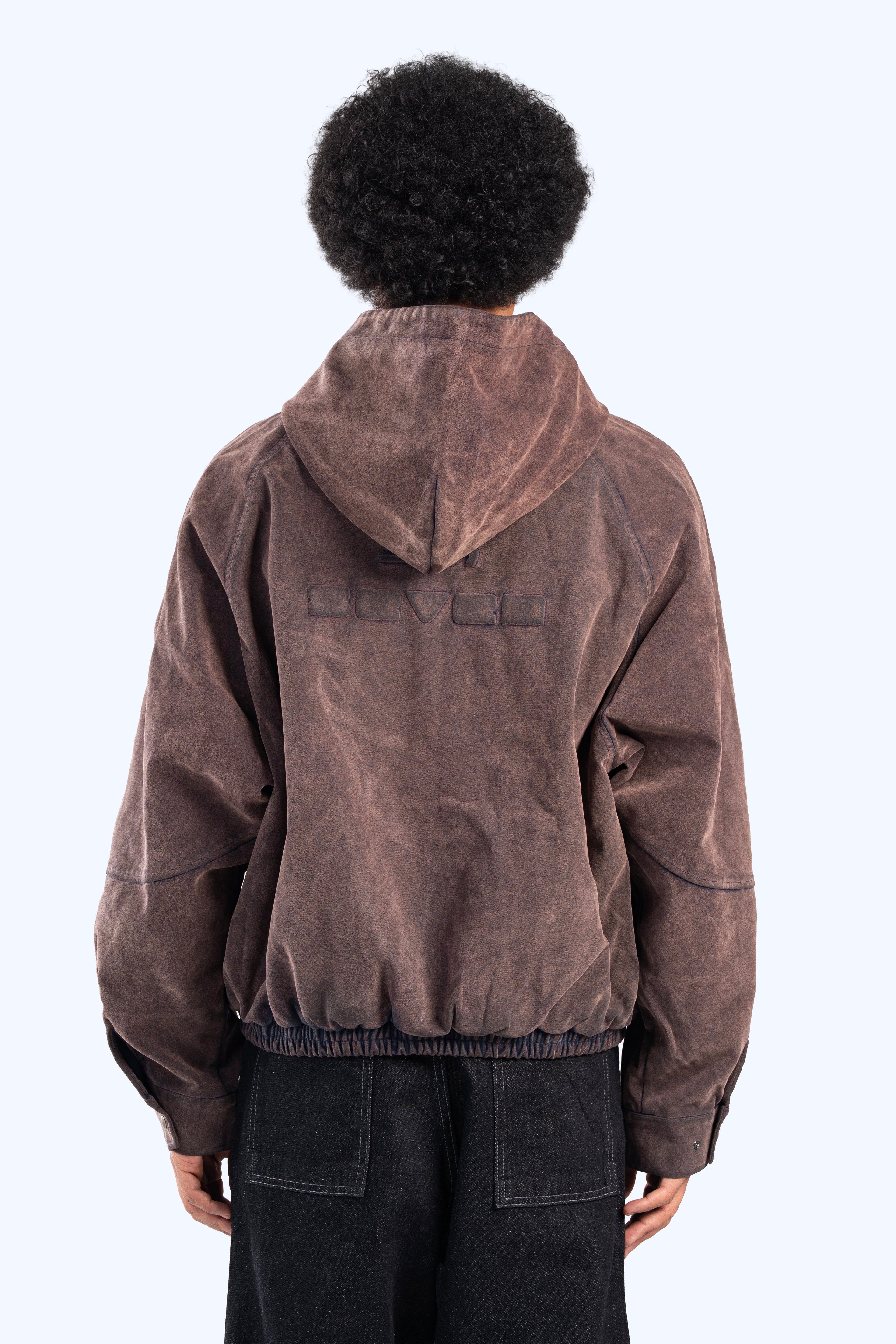 Faux suede bomber jacket