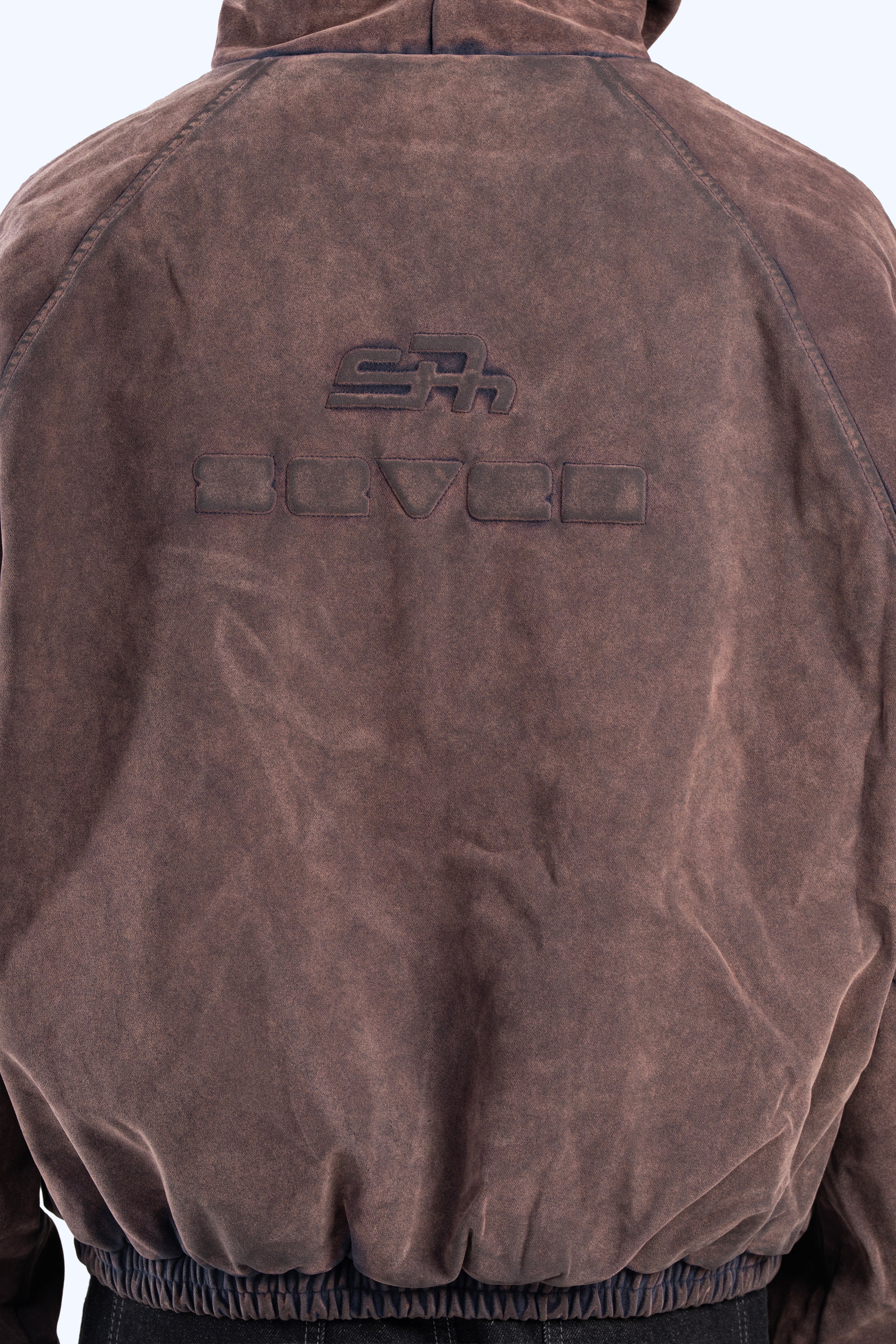 Faux suede bomber jacket