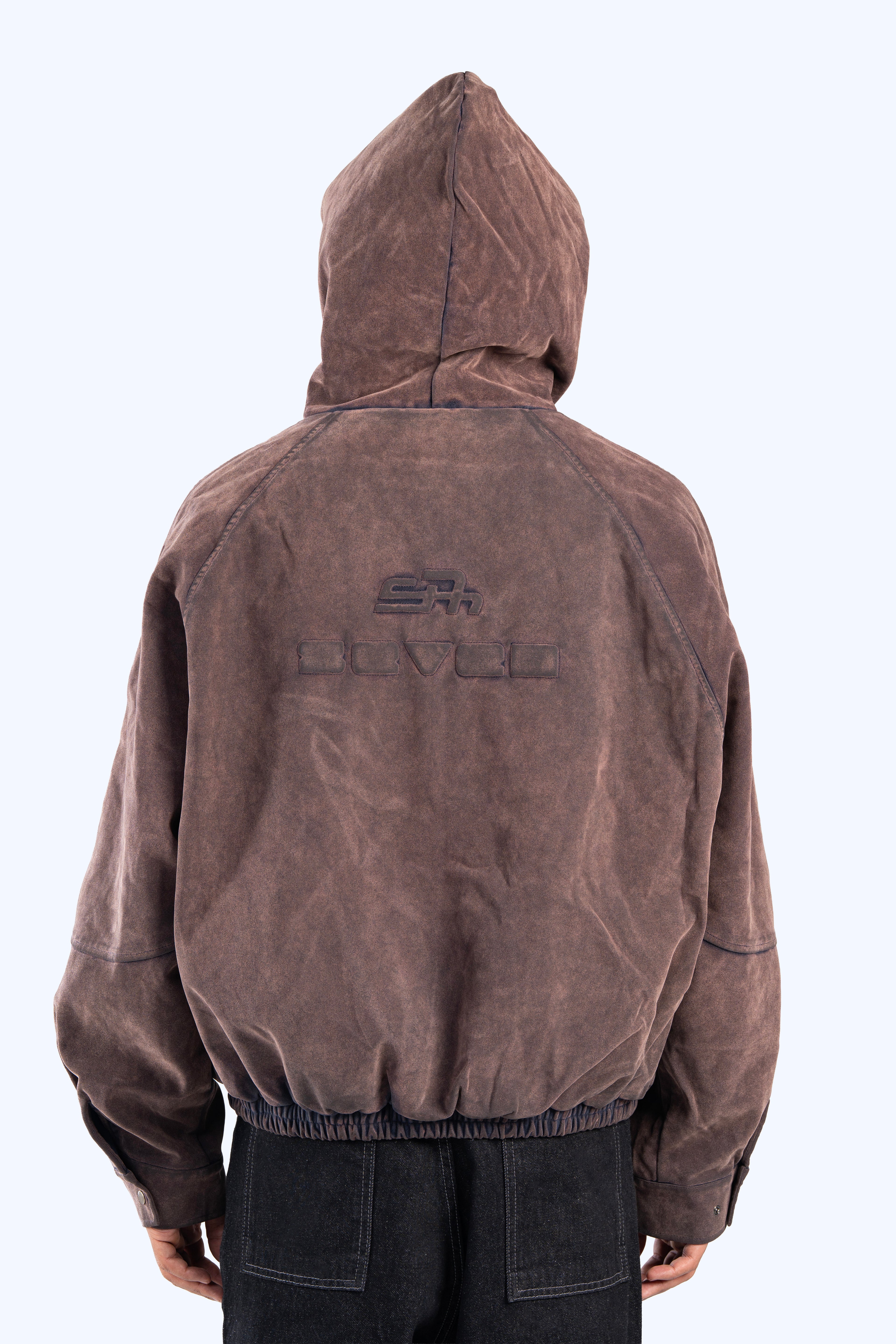 Faux suede bomber jacket