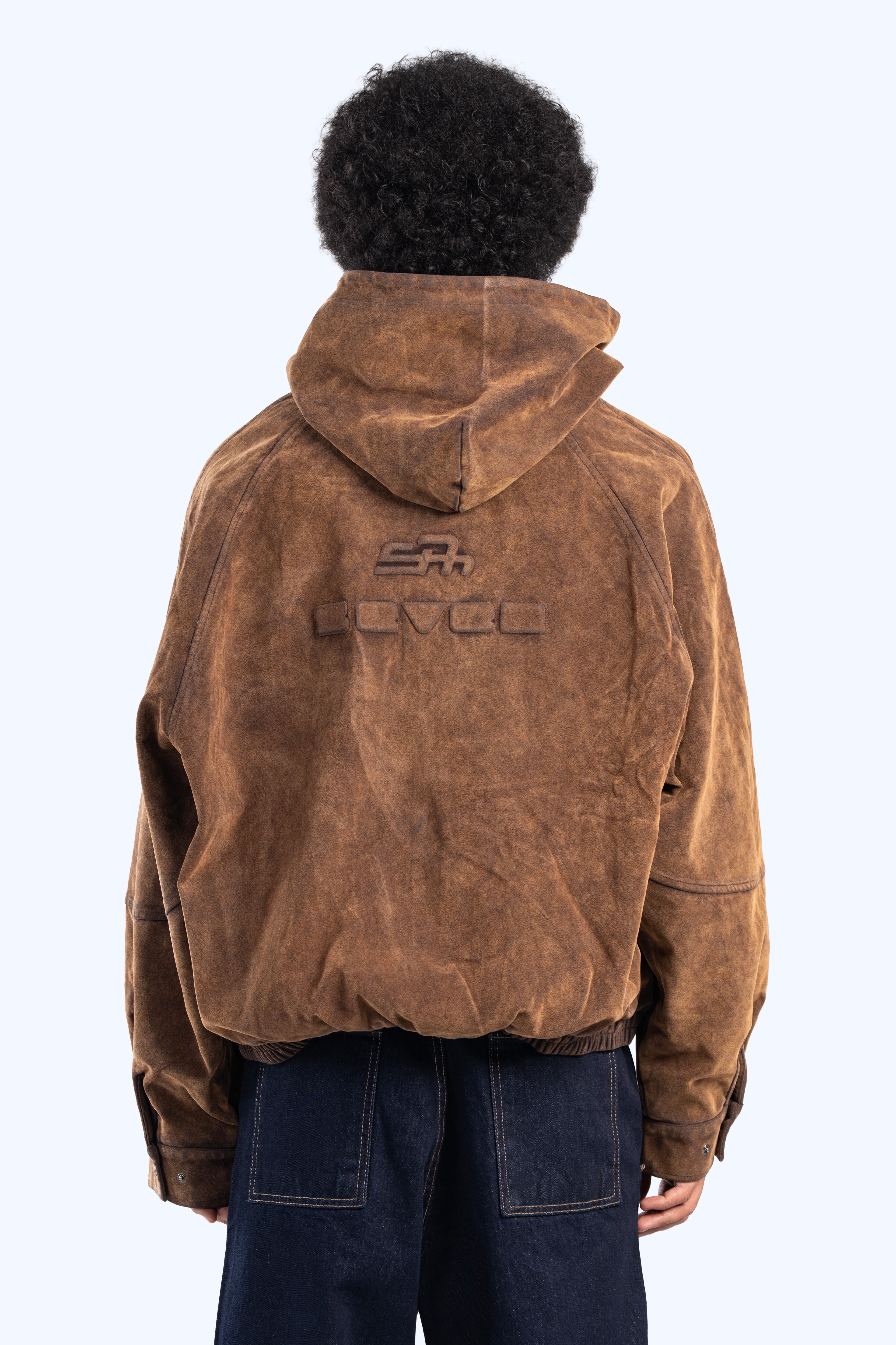 Faux suede bomber jacket