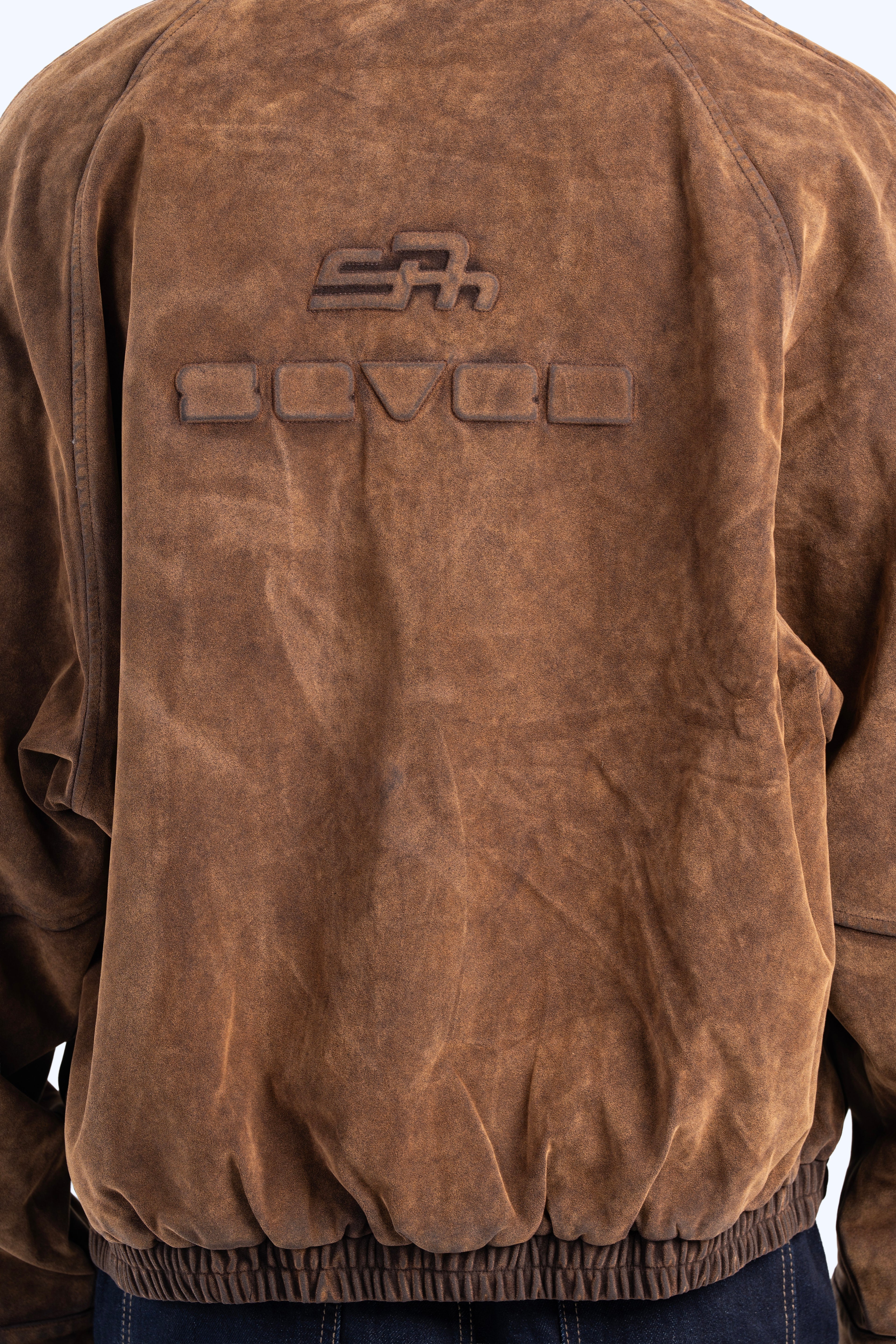 Faux suede bomber jacket