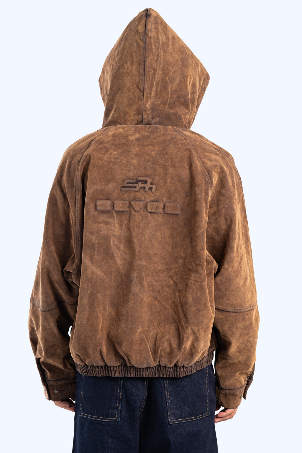 Faux suede bomber jacket