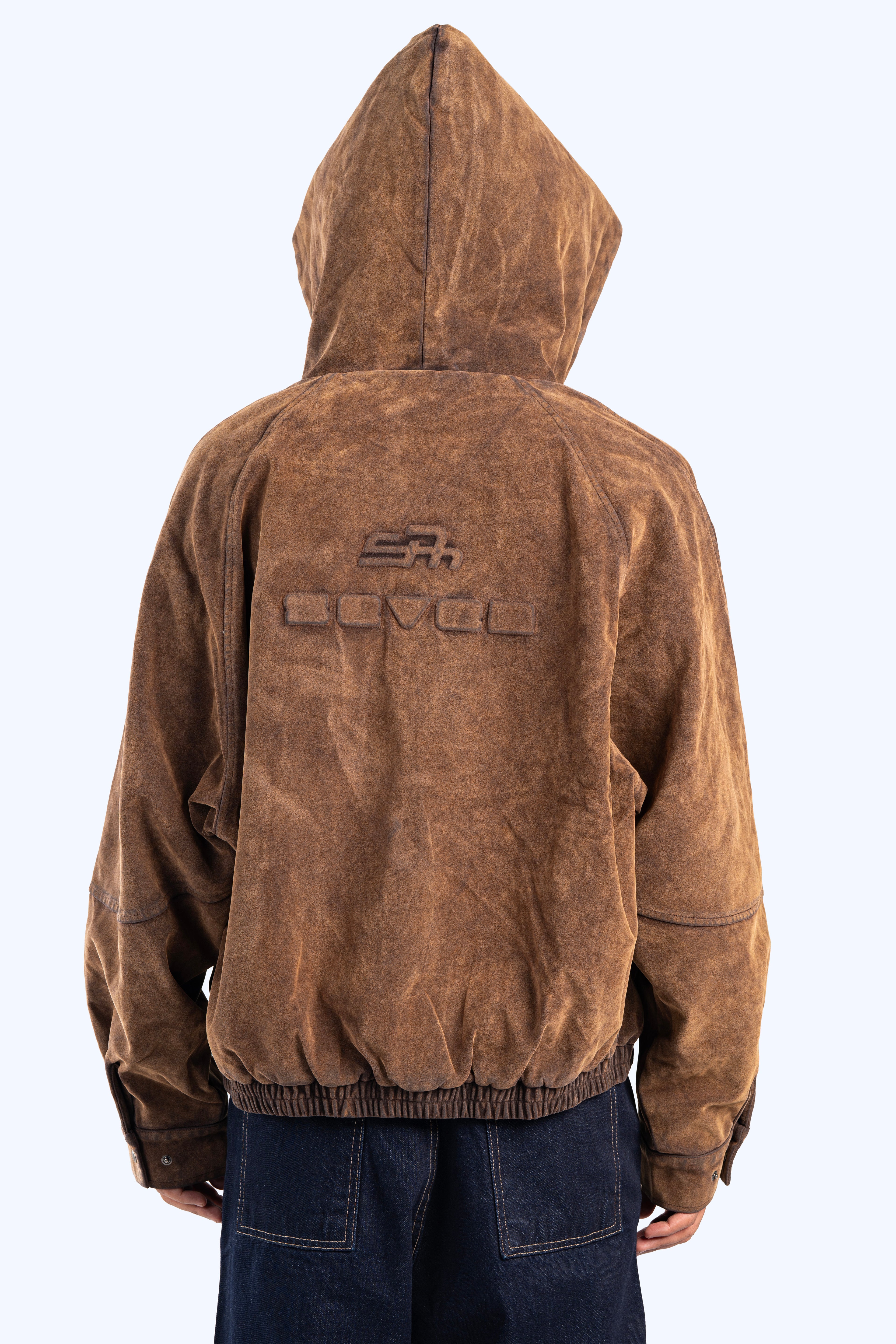 Faux suede bomber jacket