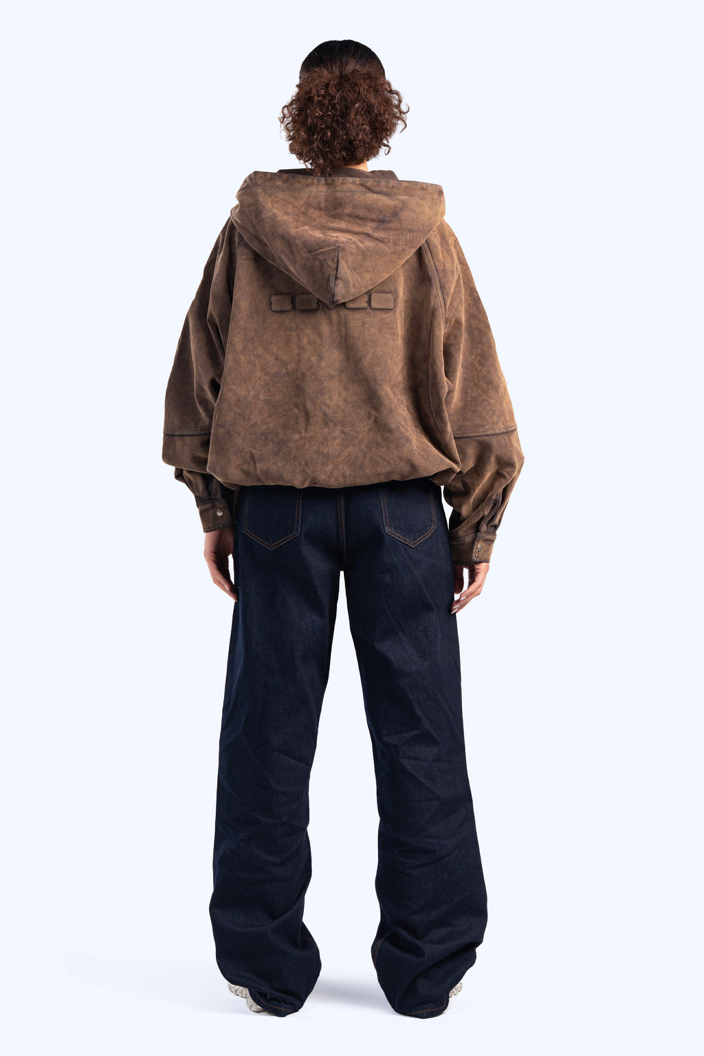 Faux suede bomber jacket