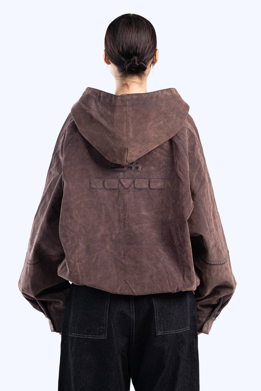 Faux suede bomber jacket