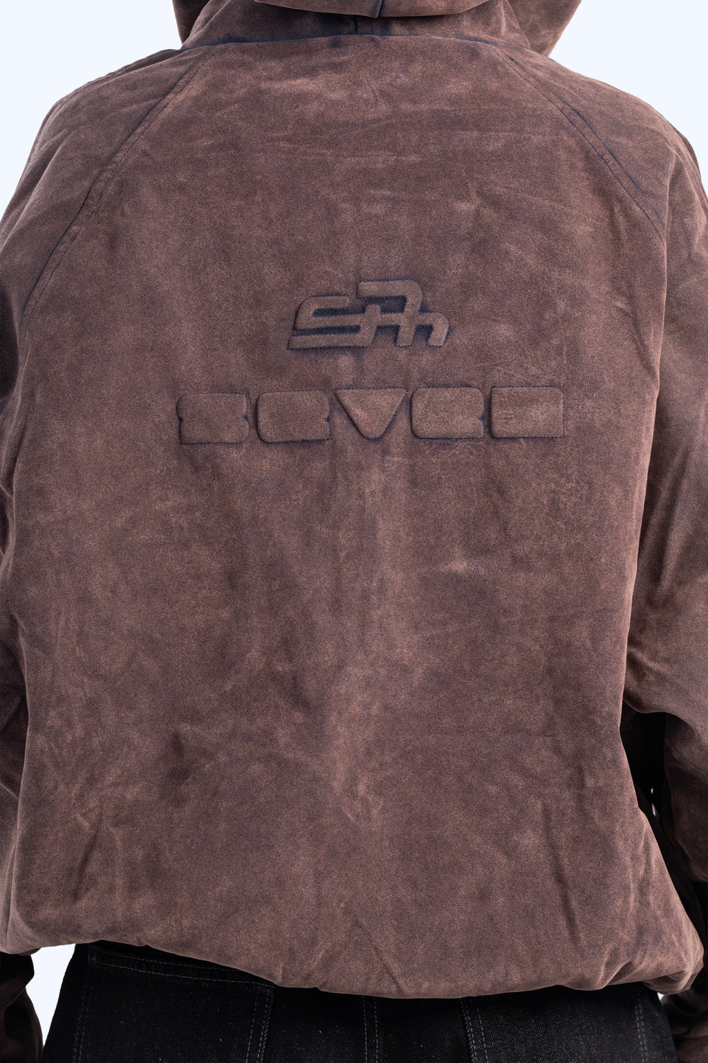 Faux suede bomber jacket