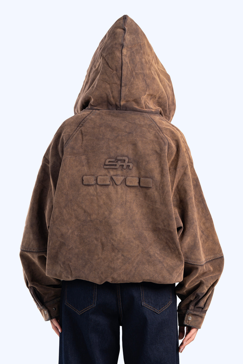 Faux suede bomber jacket