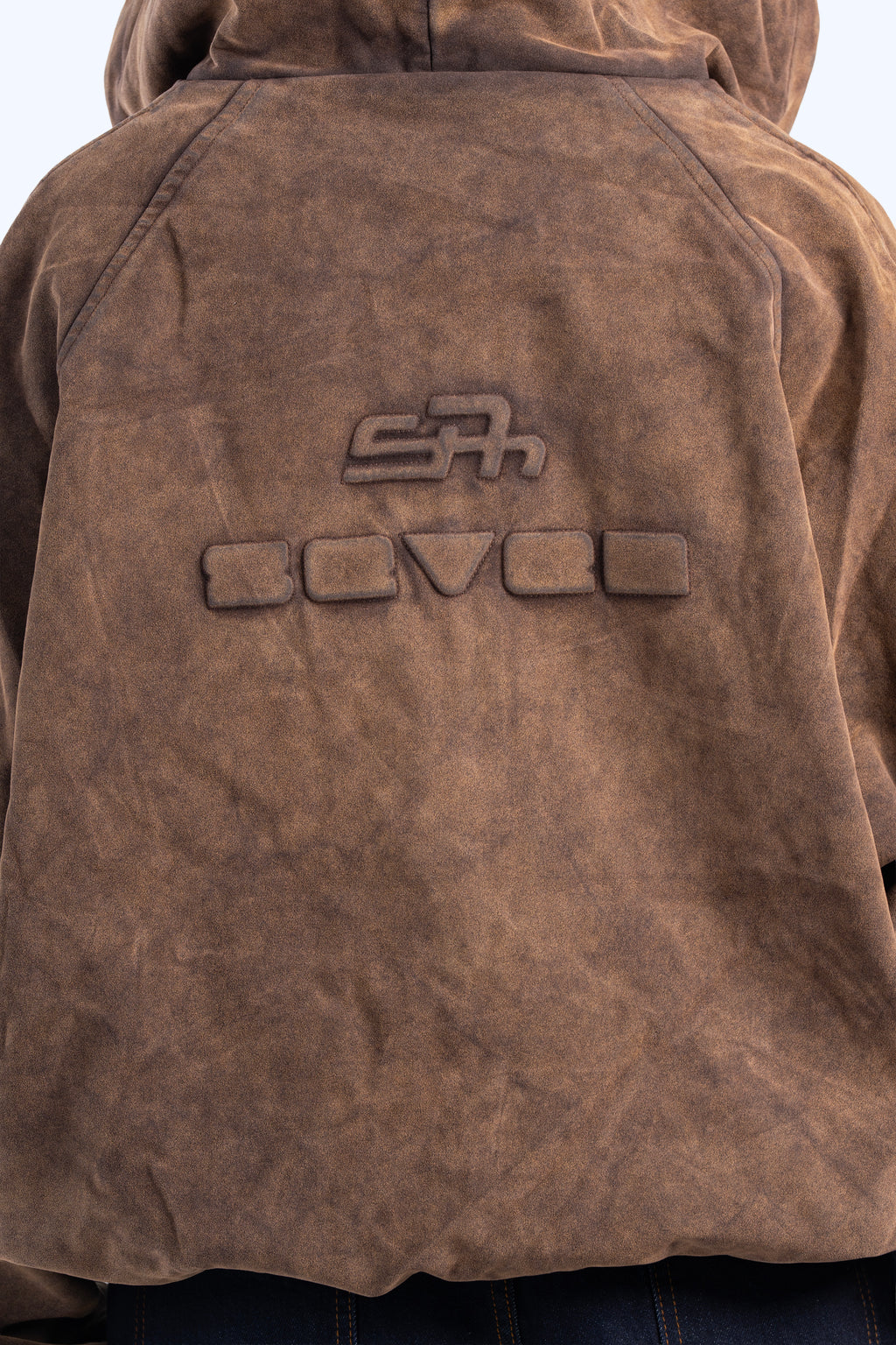 Faux suede bomber jacket