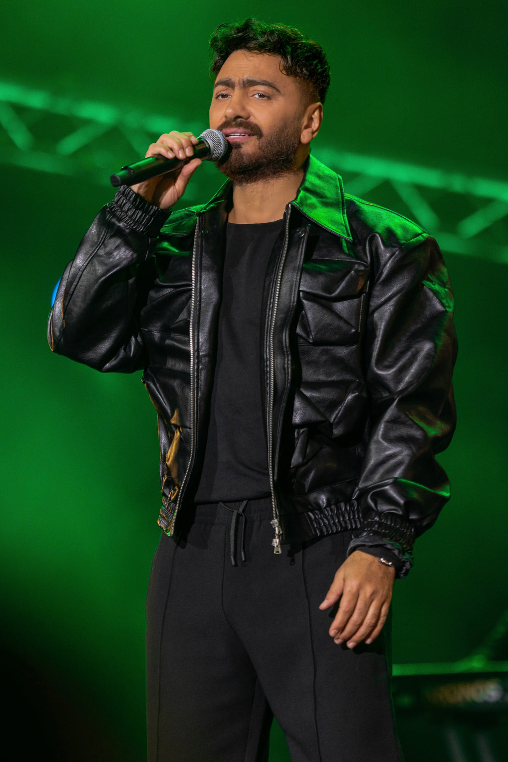 cropped leather jacket